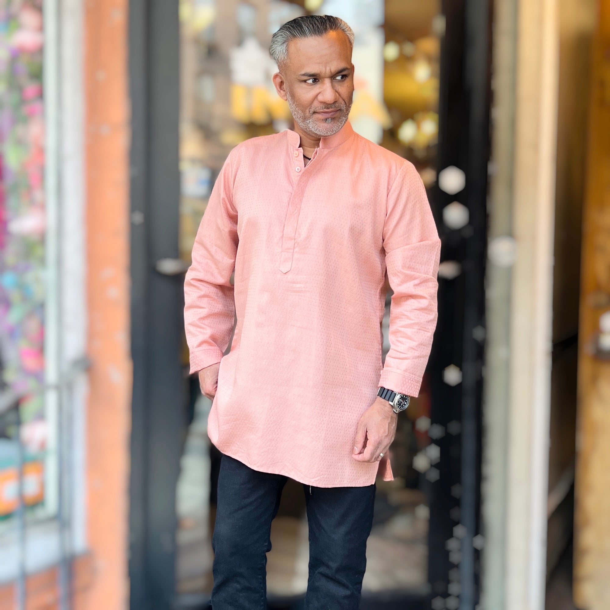 Shade Band Collar Short Kurta- Various Colors