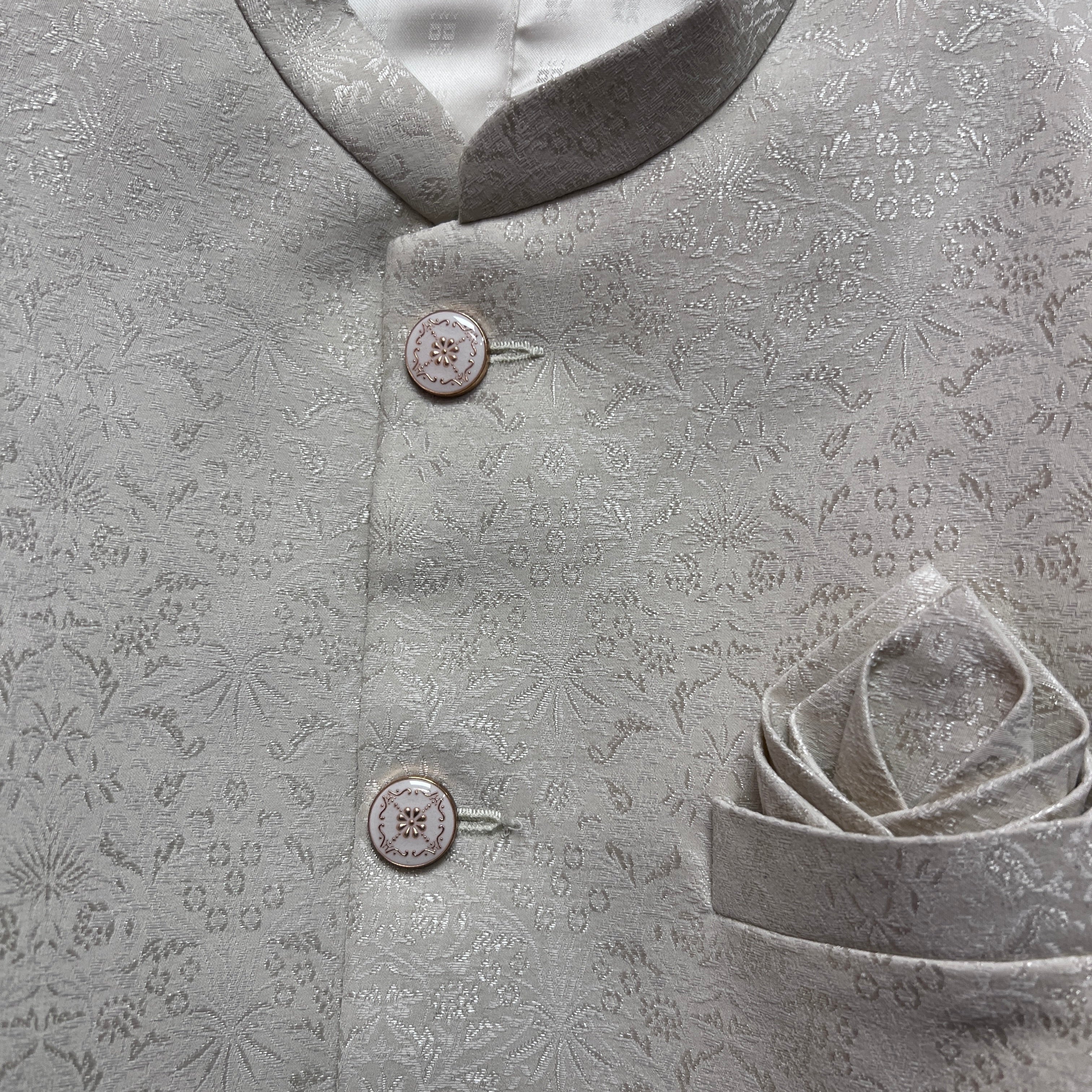 Floral Botanical Jodhpuri Jacket-Colors - Vintage India NYC