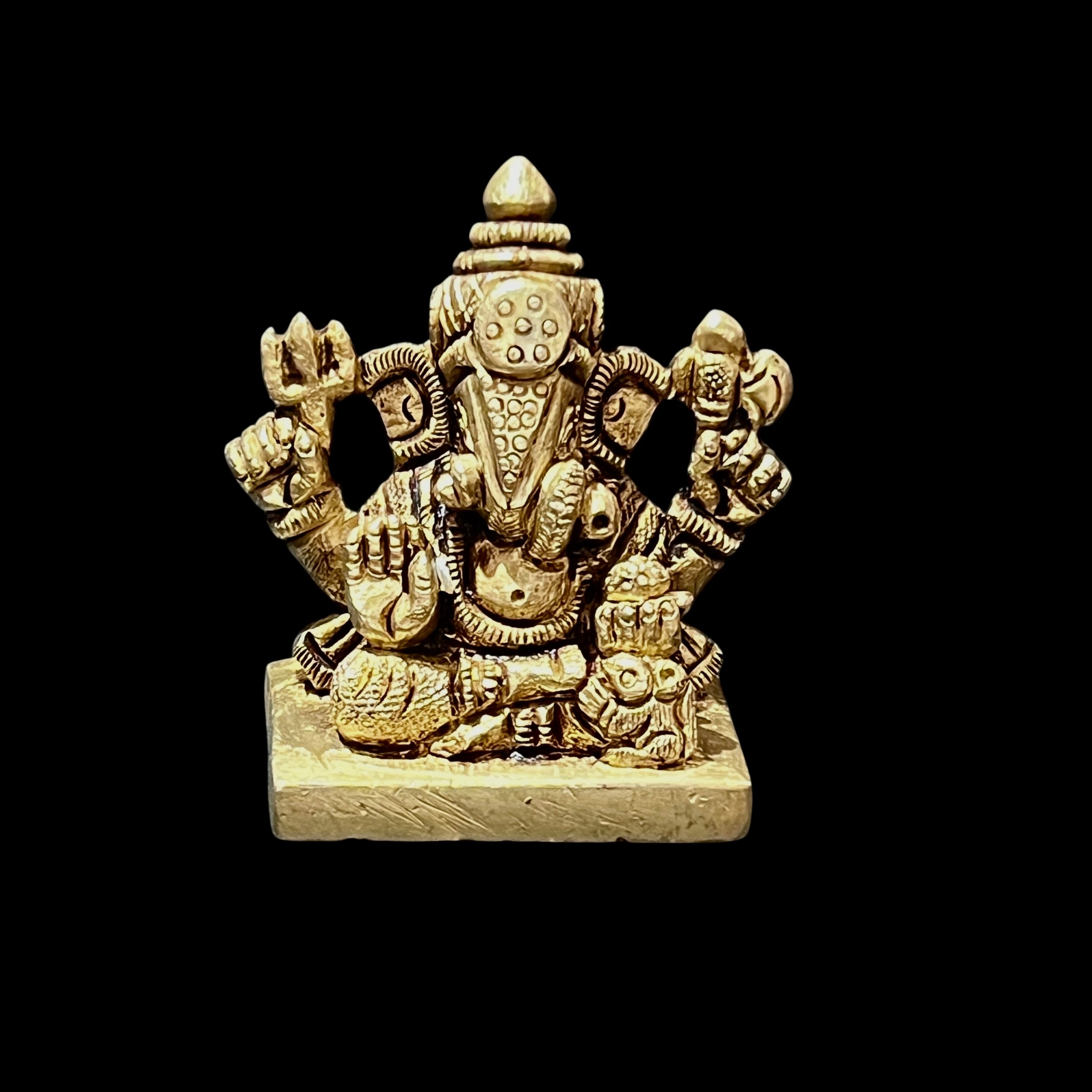 GM Brass Ganesh 157- 2in - Vintage India NYC