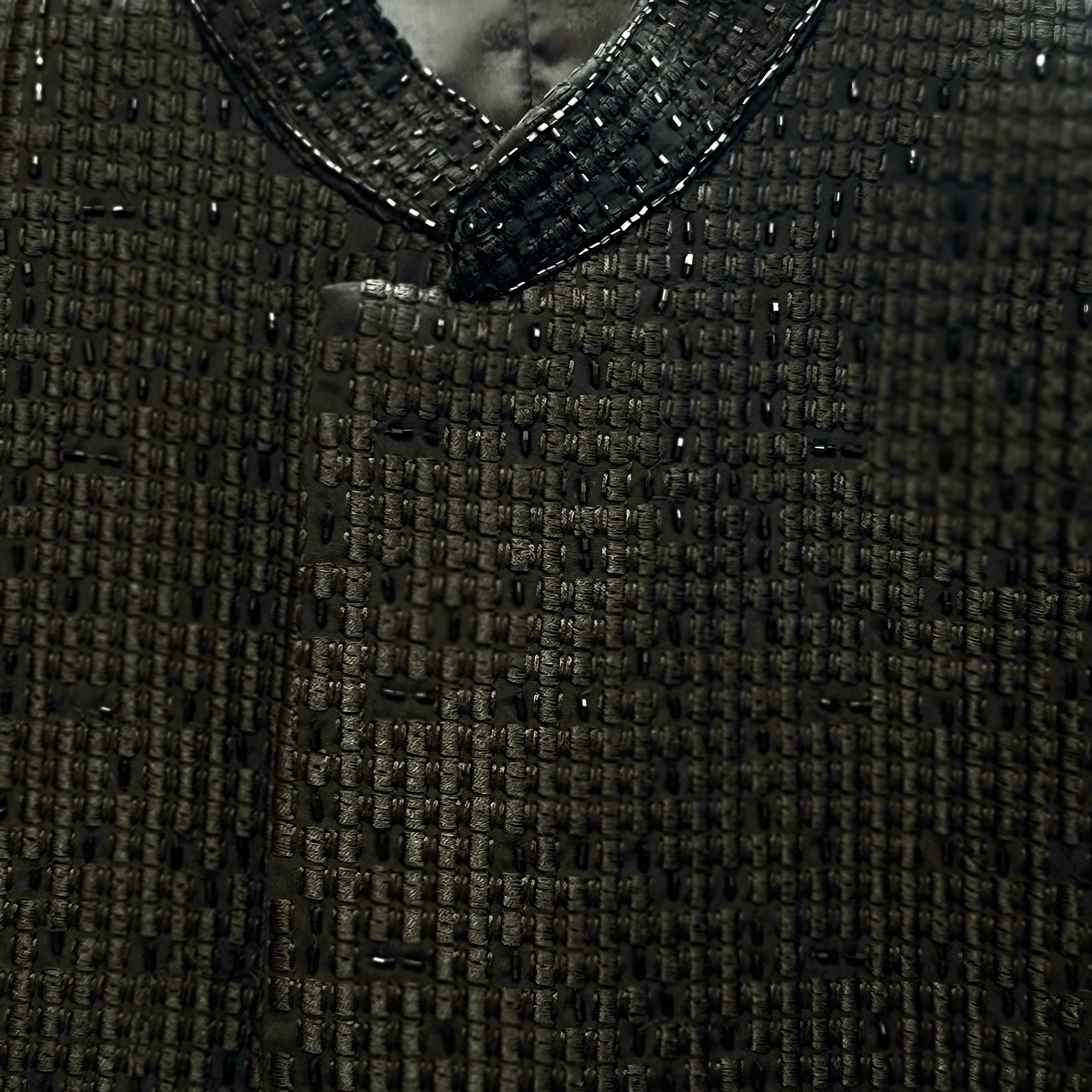Black Beaded Jacket-Size 36 - Vintage India NYC
