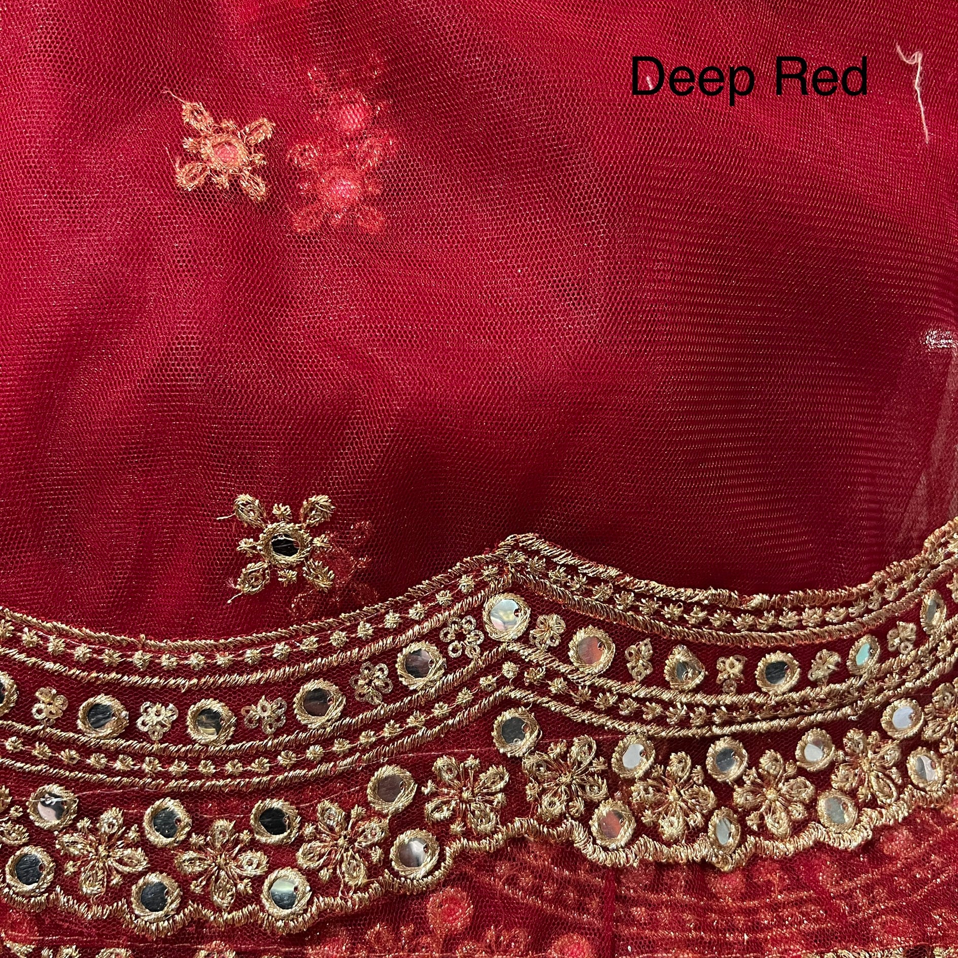 DT Gold Scallop Embroidered Dupatta - Vintage India NYC