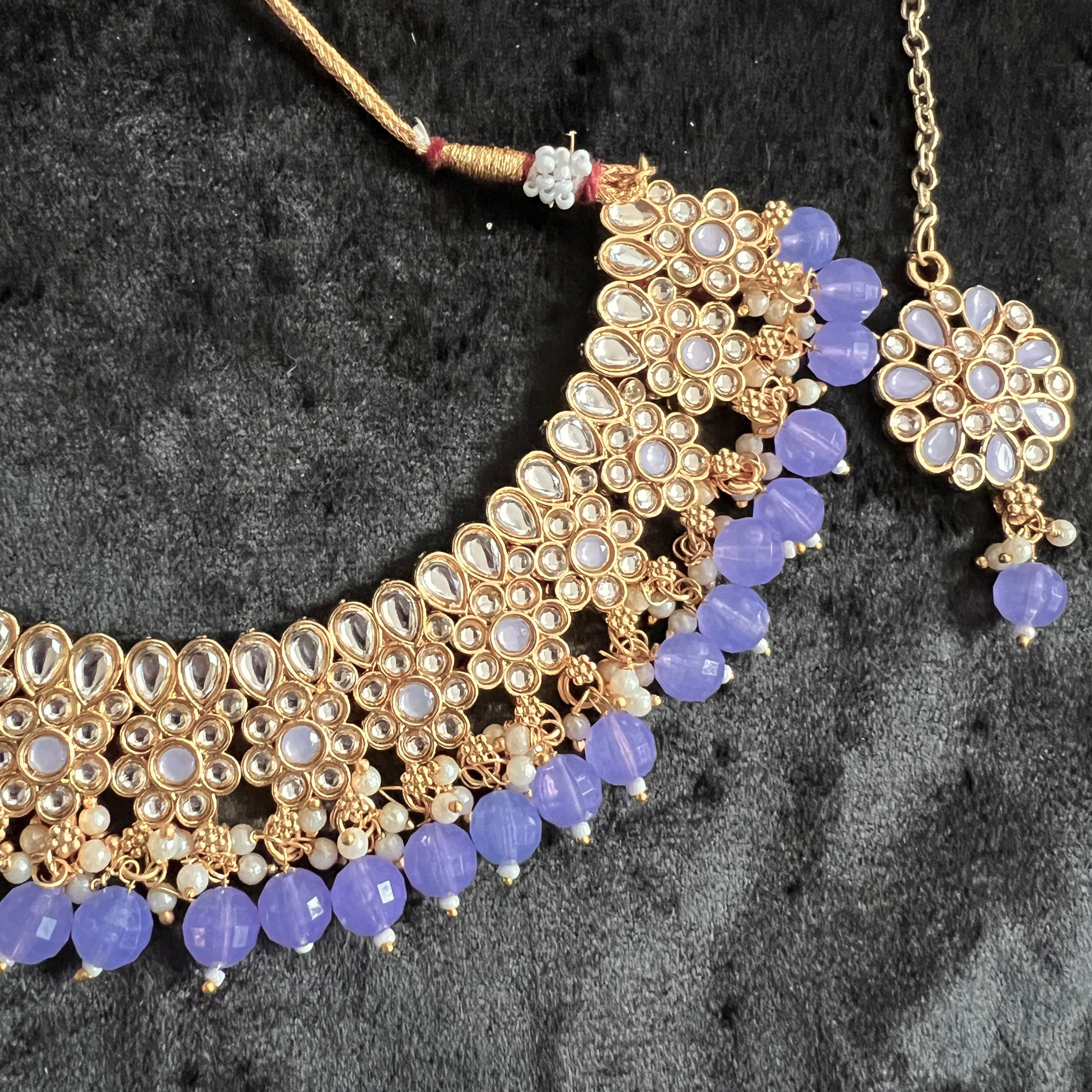 AH Flower Jhumka Necklace Sets - Vintage India NYC