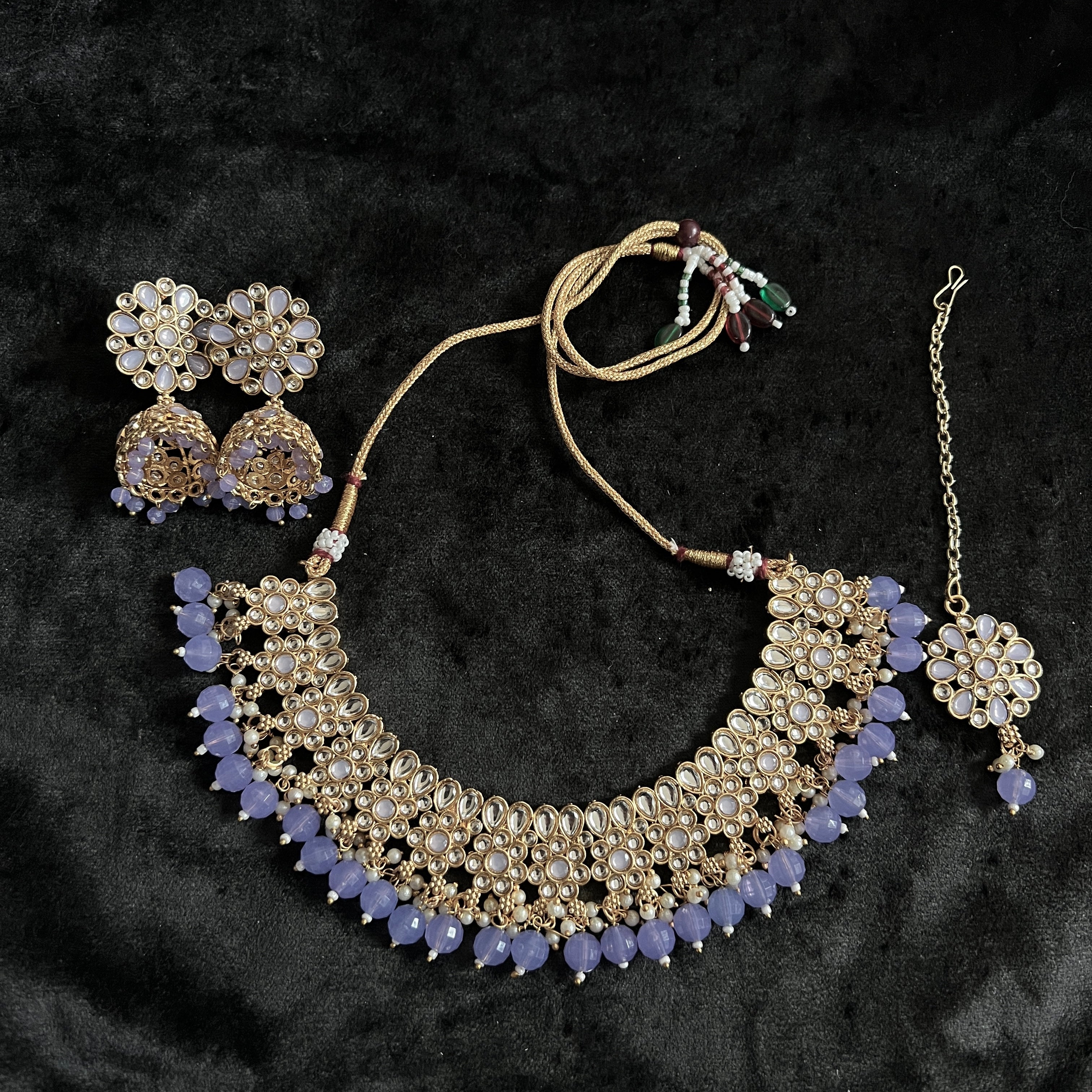 AH Flower Jhumka Necklace Sets - Vintage India NYC