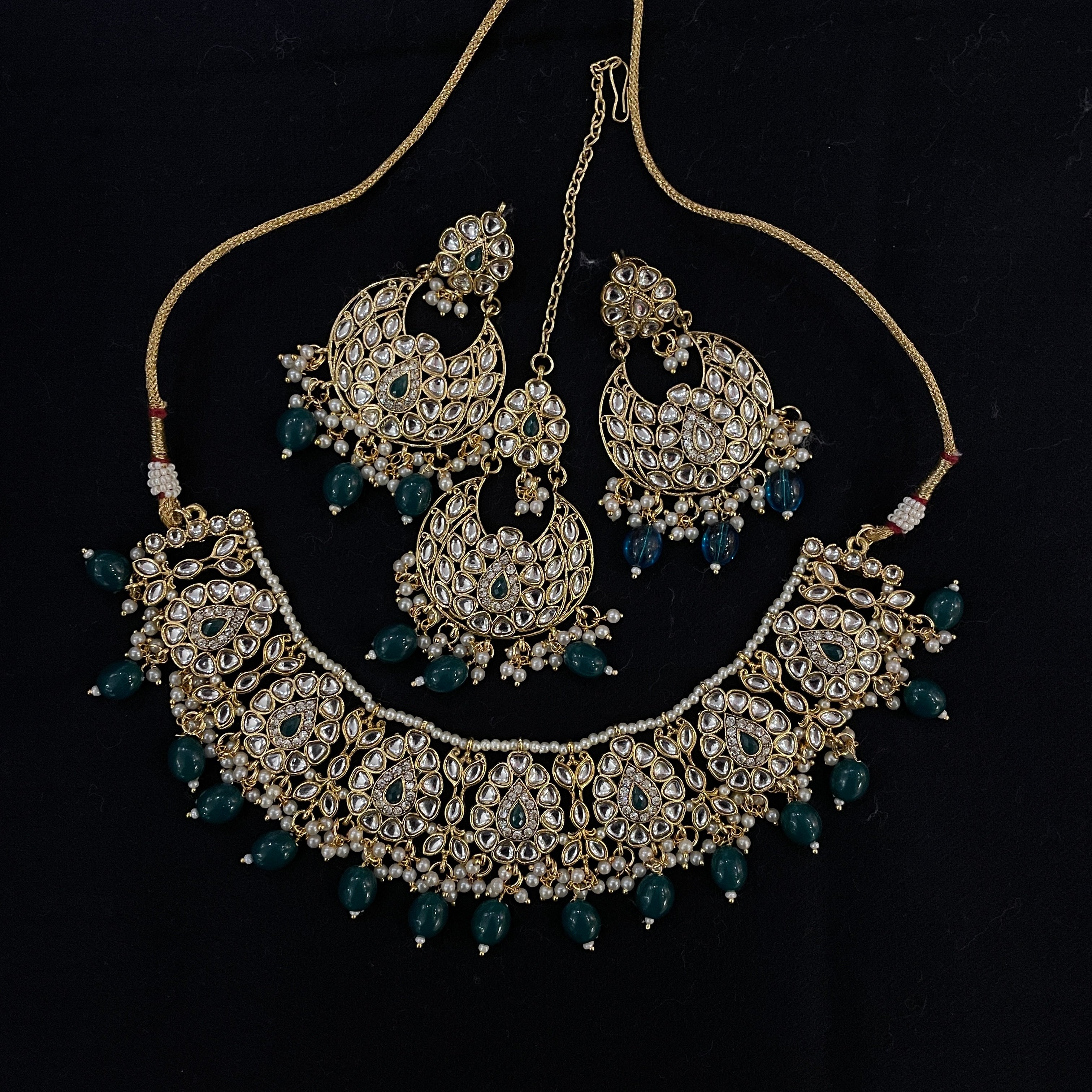 DT Pearl Chandbali Necklace Sets - Vintage India NYC