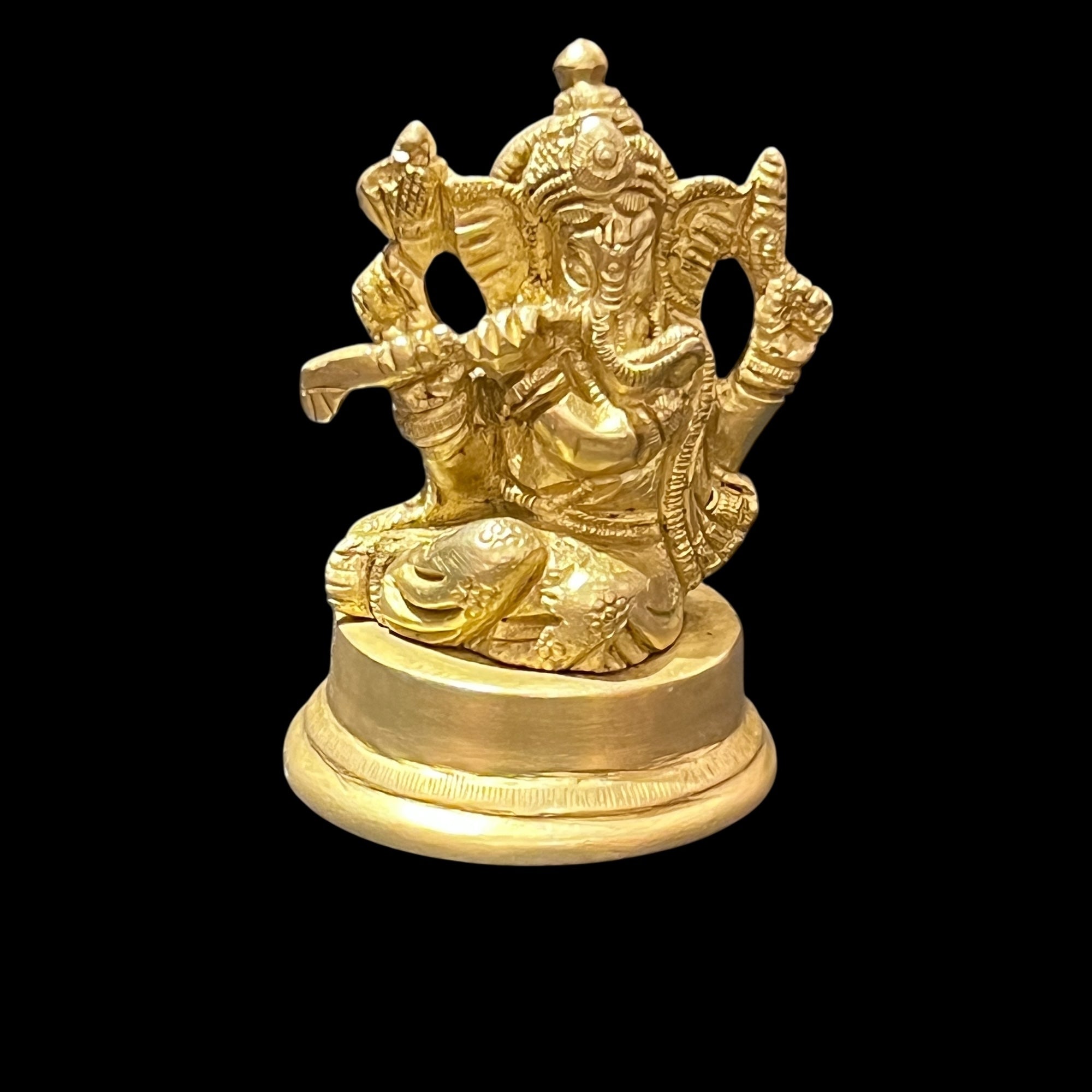 Brass Ganesh 188-Musicians - Vintage India NYC