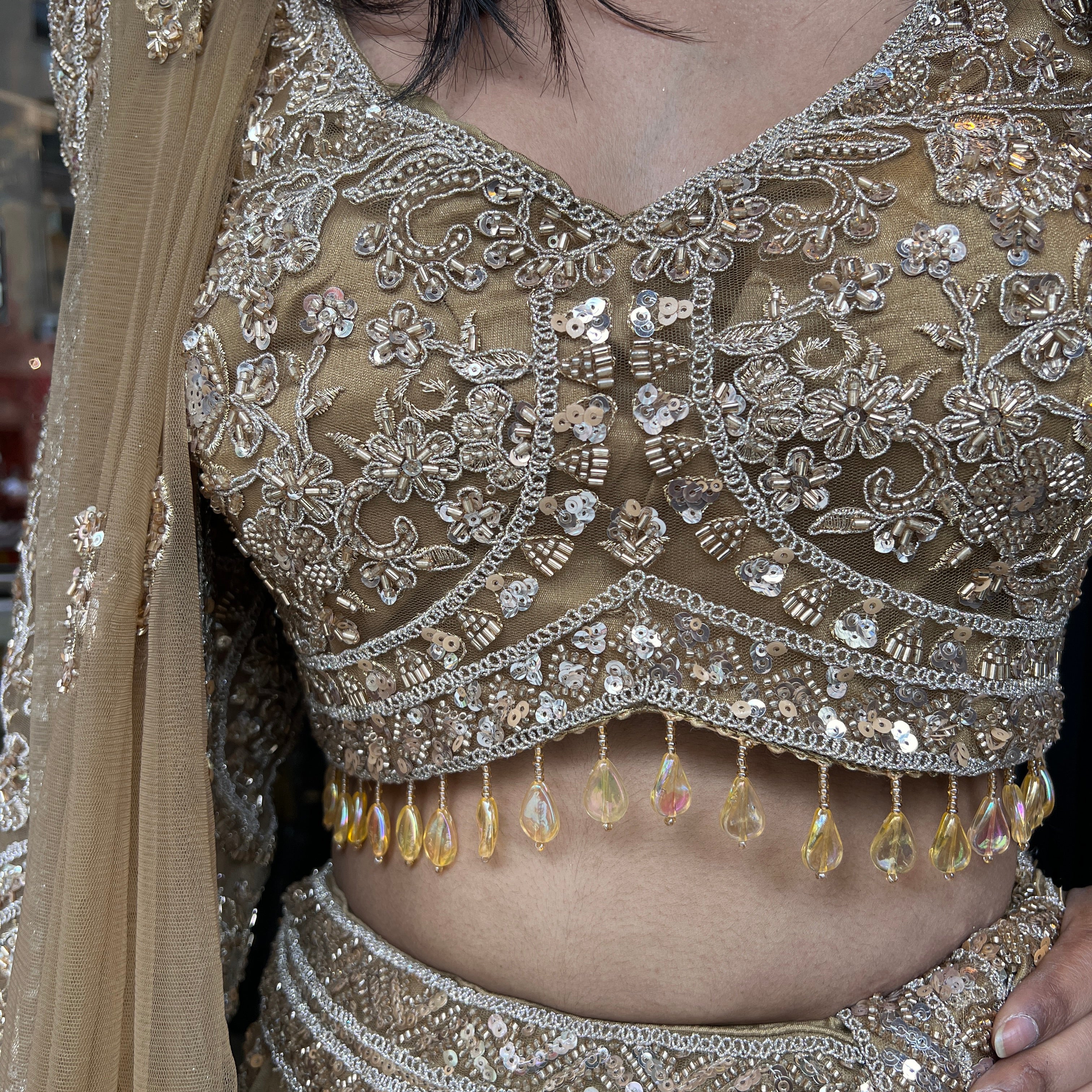 Handwork Heavy Work Semi Bridal Lehenga Sets-4 Colors - Vintage India NYC