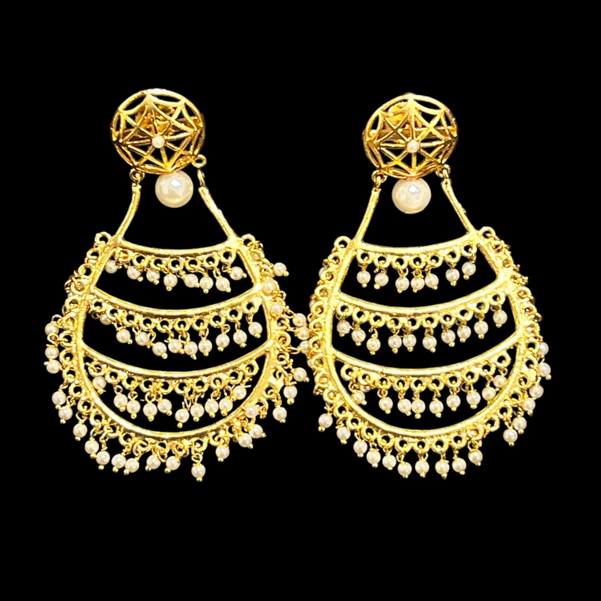 Gold Pearl Drop Earrings - Vintage India NYC