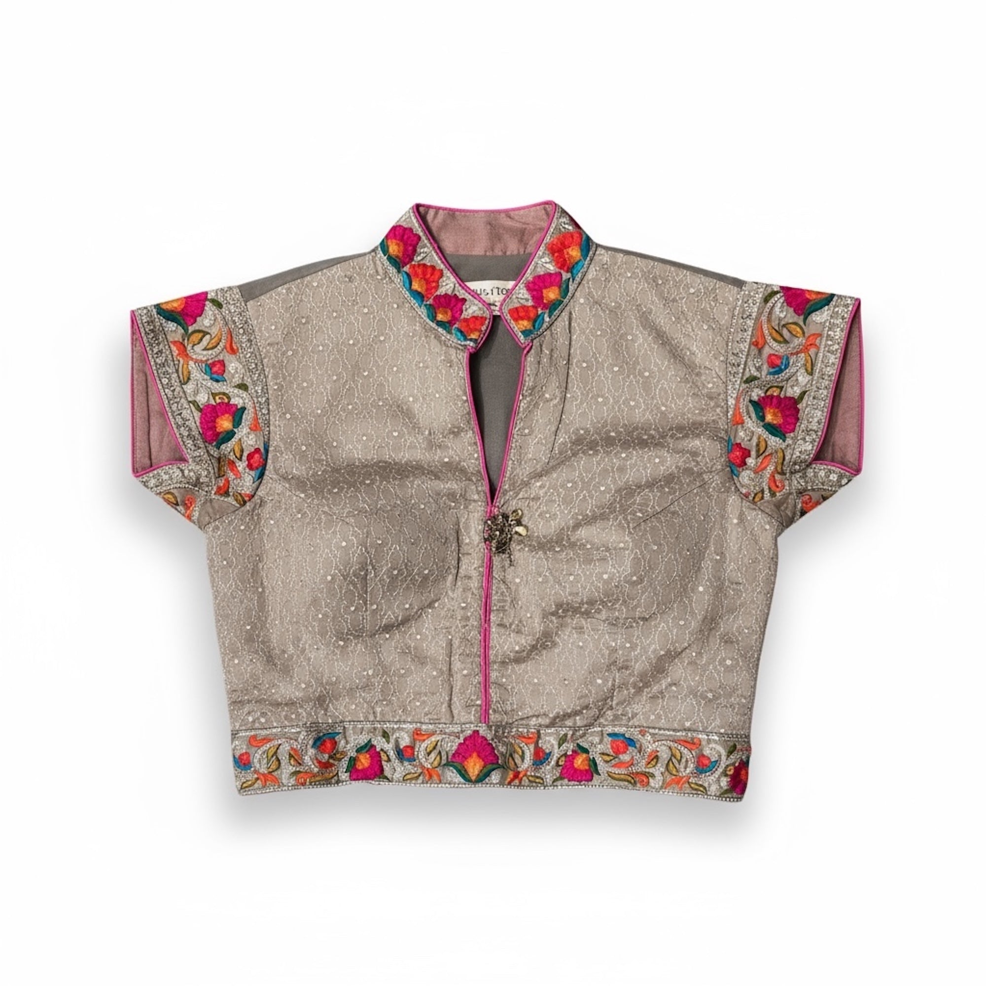 Gold Embroidered Peacock Sharara Set