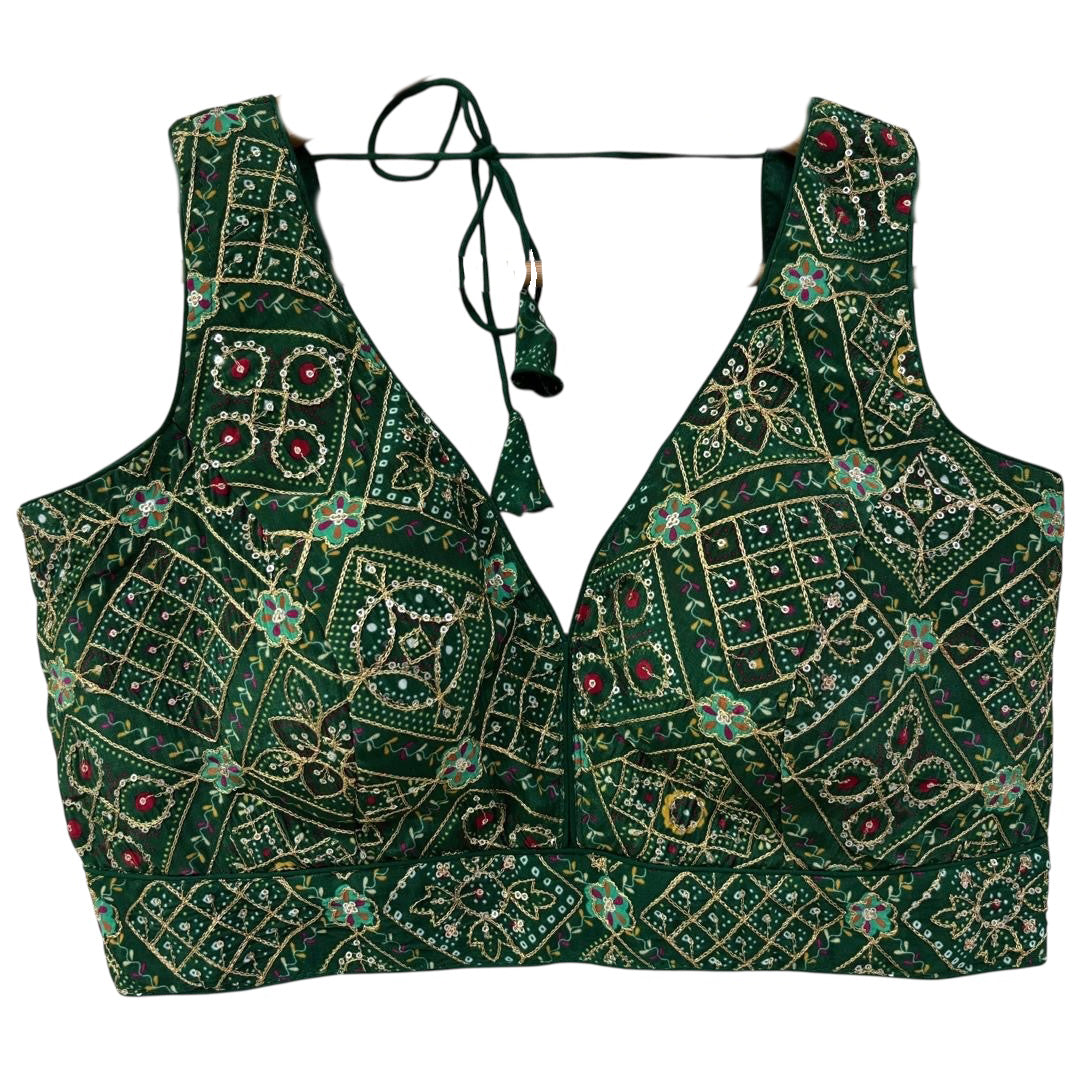 Embroidered Patch Choli Blouse-2 Colors