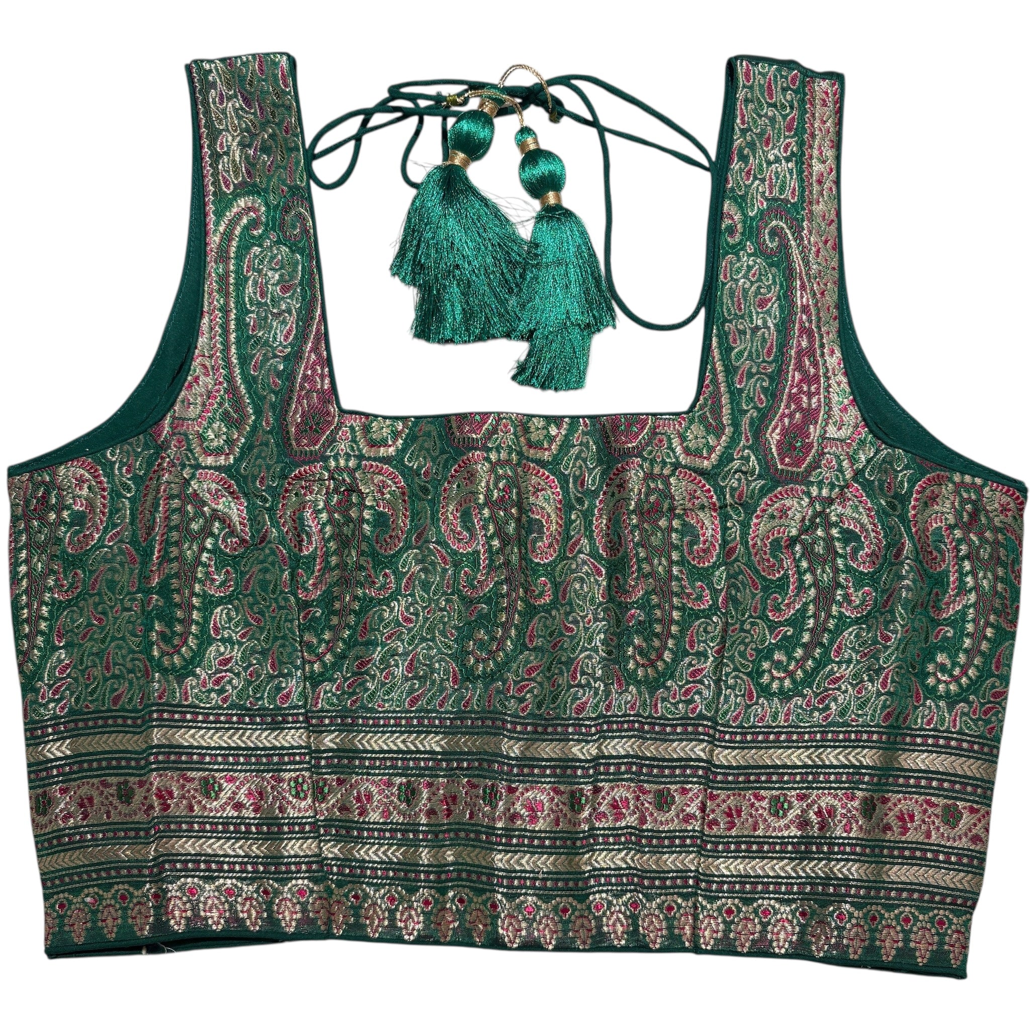 Brocade & Embroidered Saree Blouses-25-Size 32 - Vintage India NYC