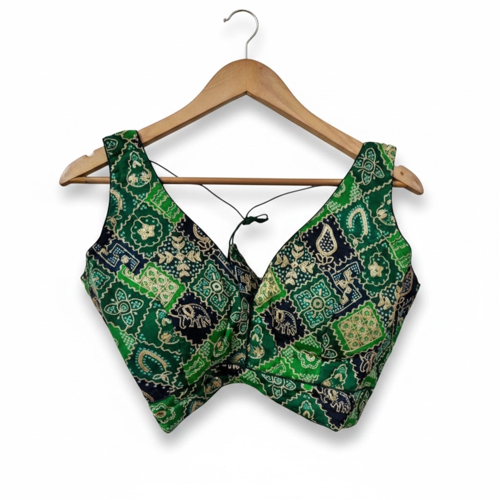 Embroidered Patch Choli Blouse-2 Colors - Vintage India NYC