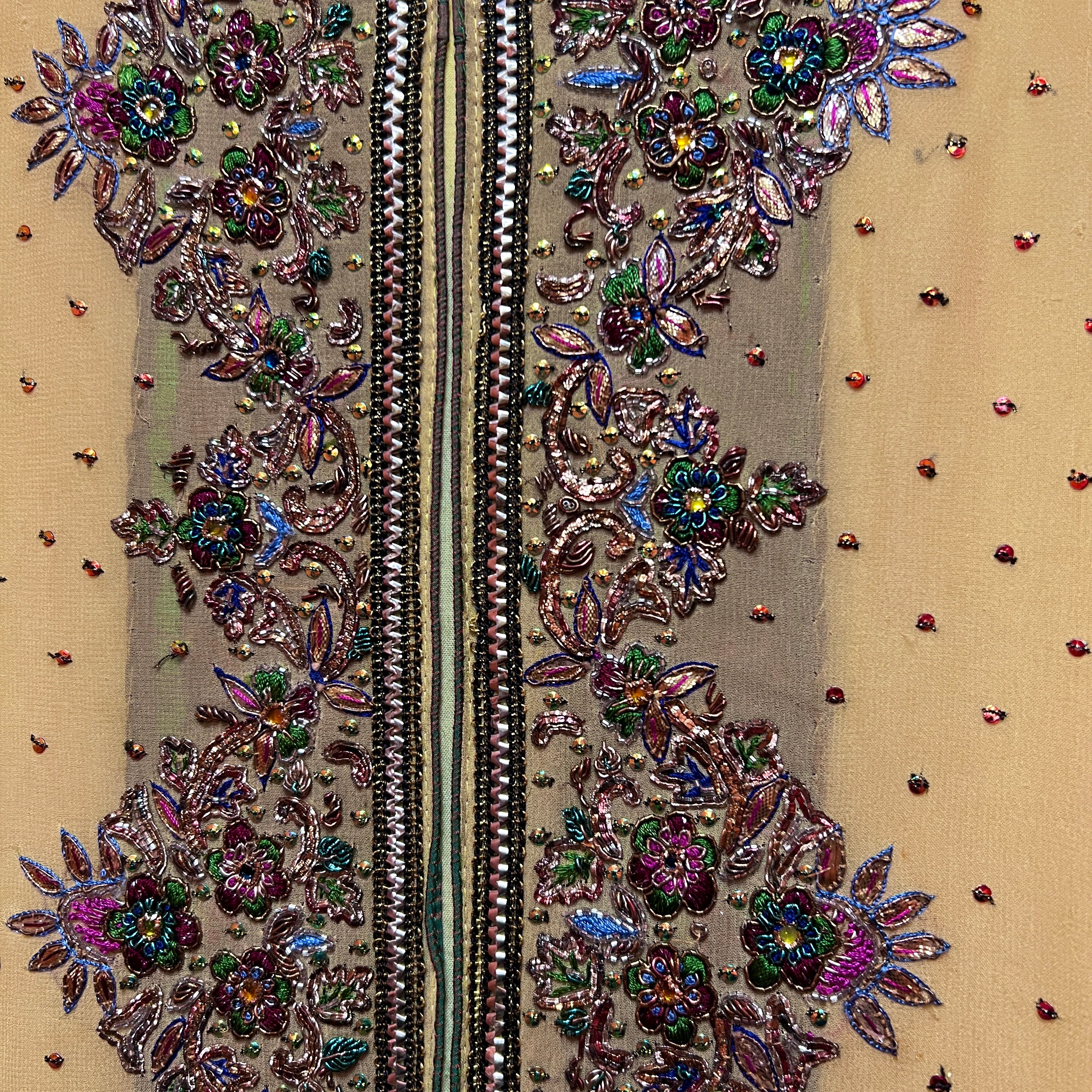 Heavy Handwork Pale Yellow Anarkali-Size 38