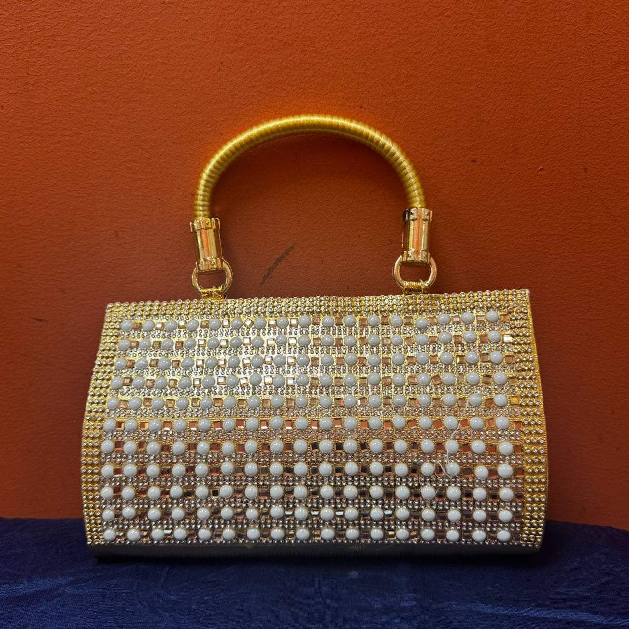 Gold Stonework Purse - Vintage India NYC