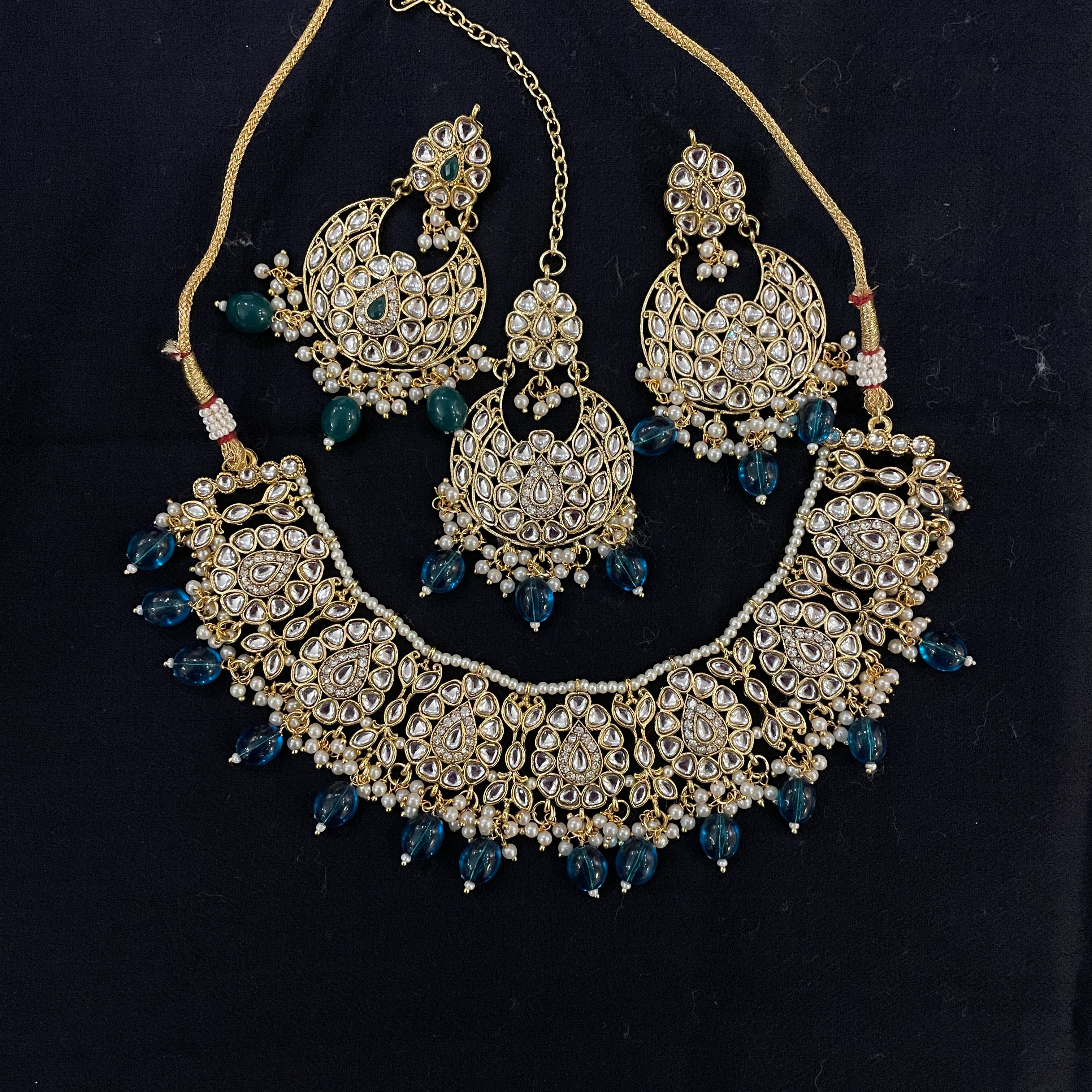 DT Pearl Chandbali Necklace Sets - Vintage India NYC