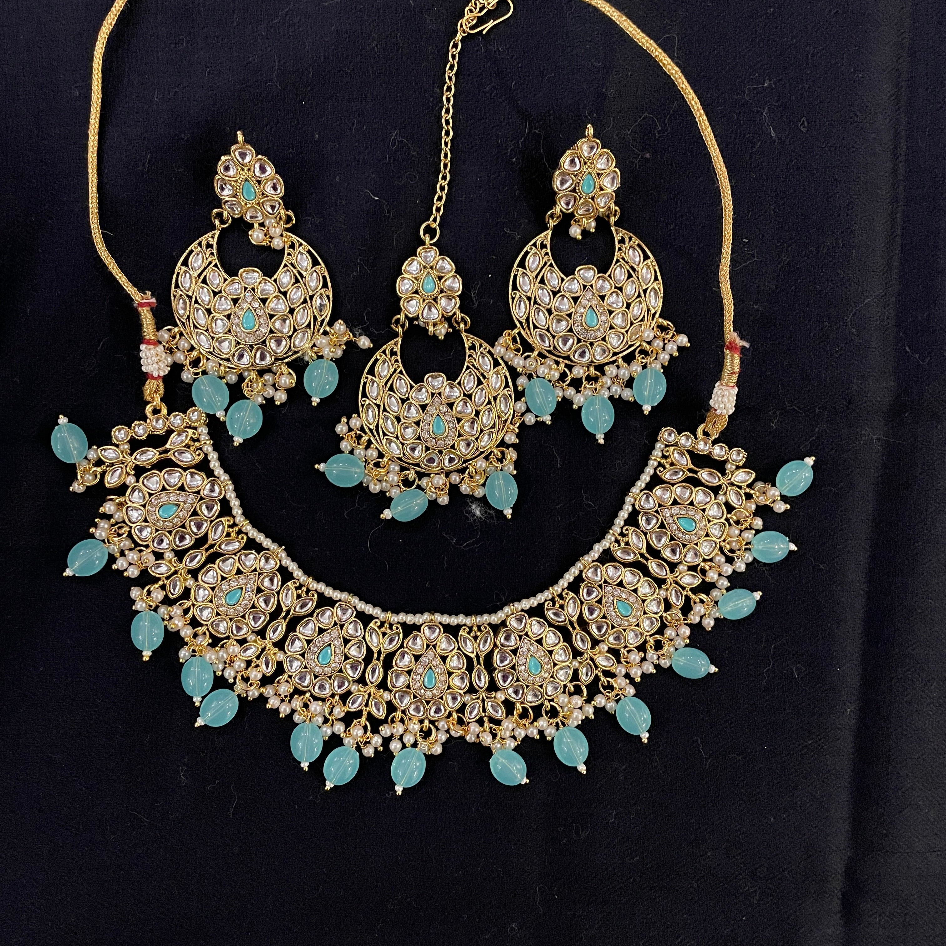 DT Pearl Chandbali Necklace Sets - Vintage India NYC