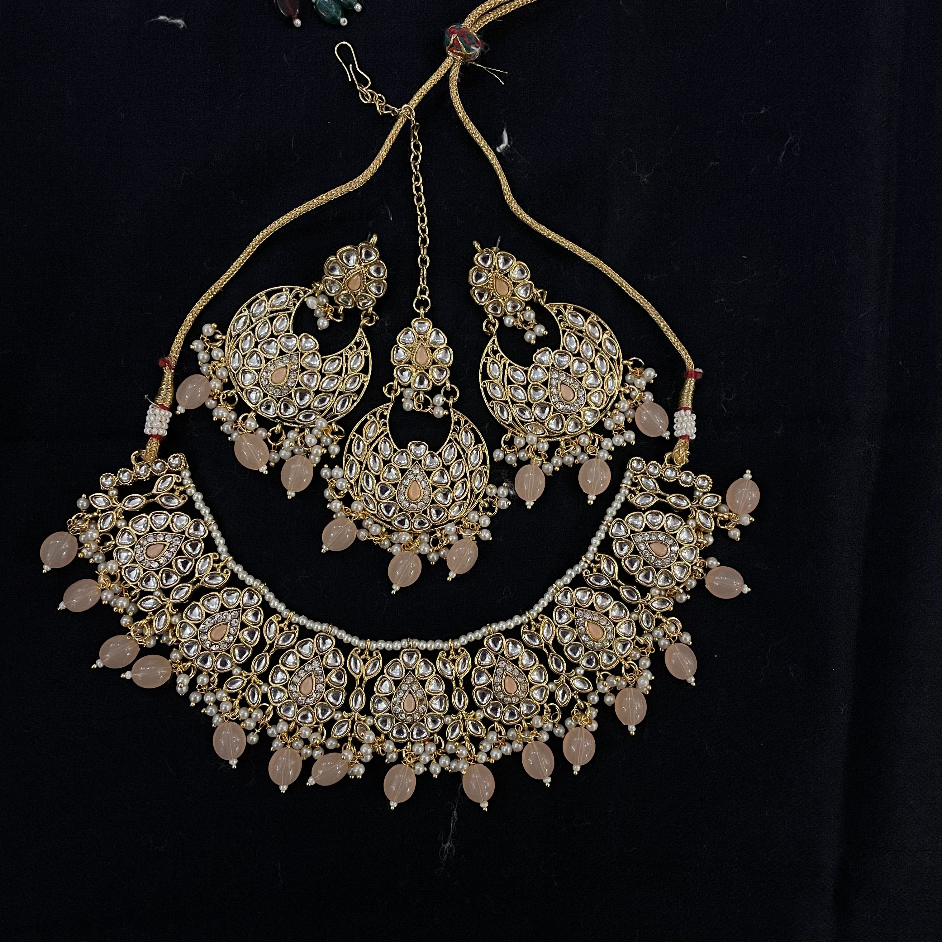 DT Pearl Chandbali Necklace Sets - Vintage India NYC