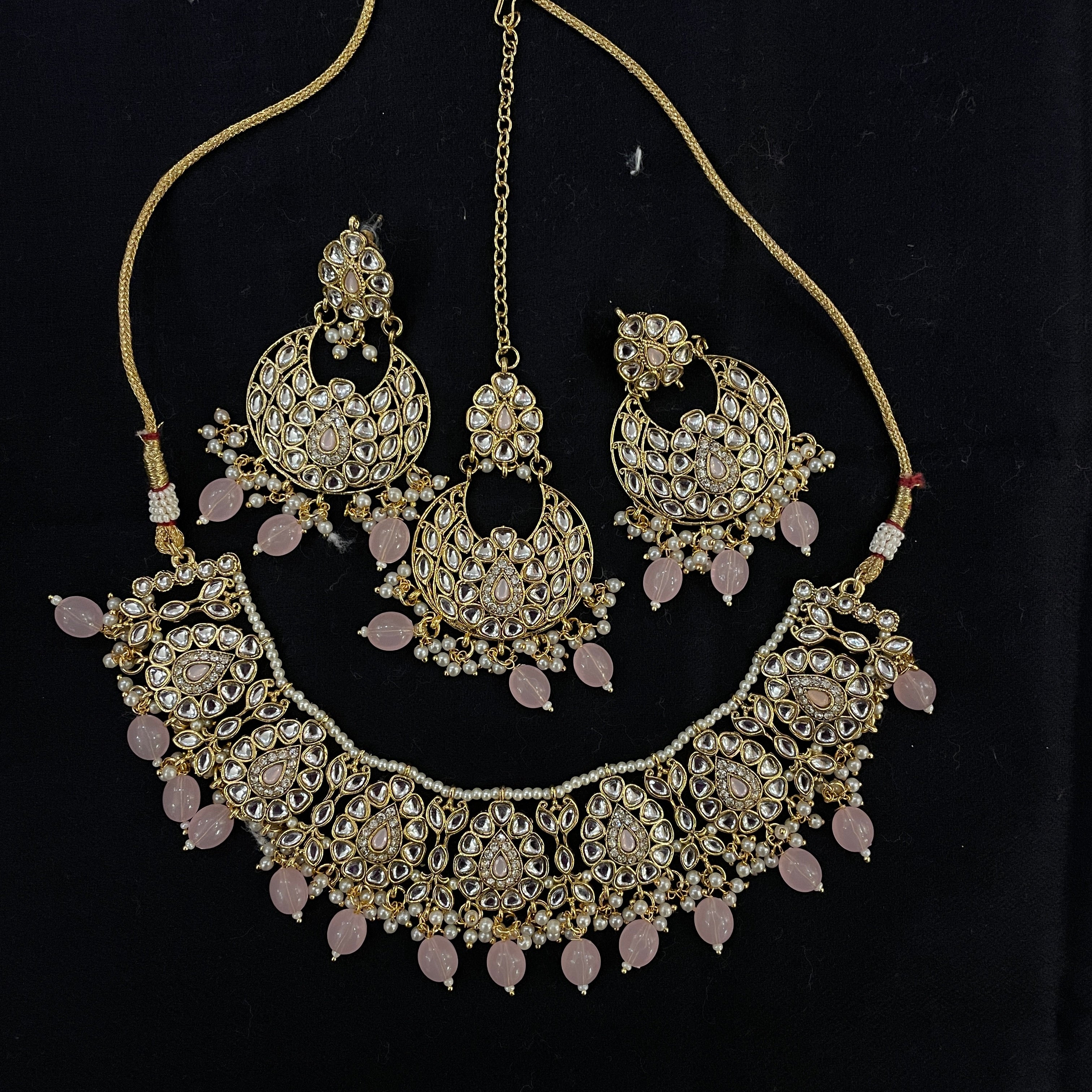 DT Pearl Chandbali Necklace Sets - Vintage India NYC