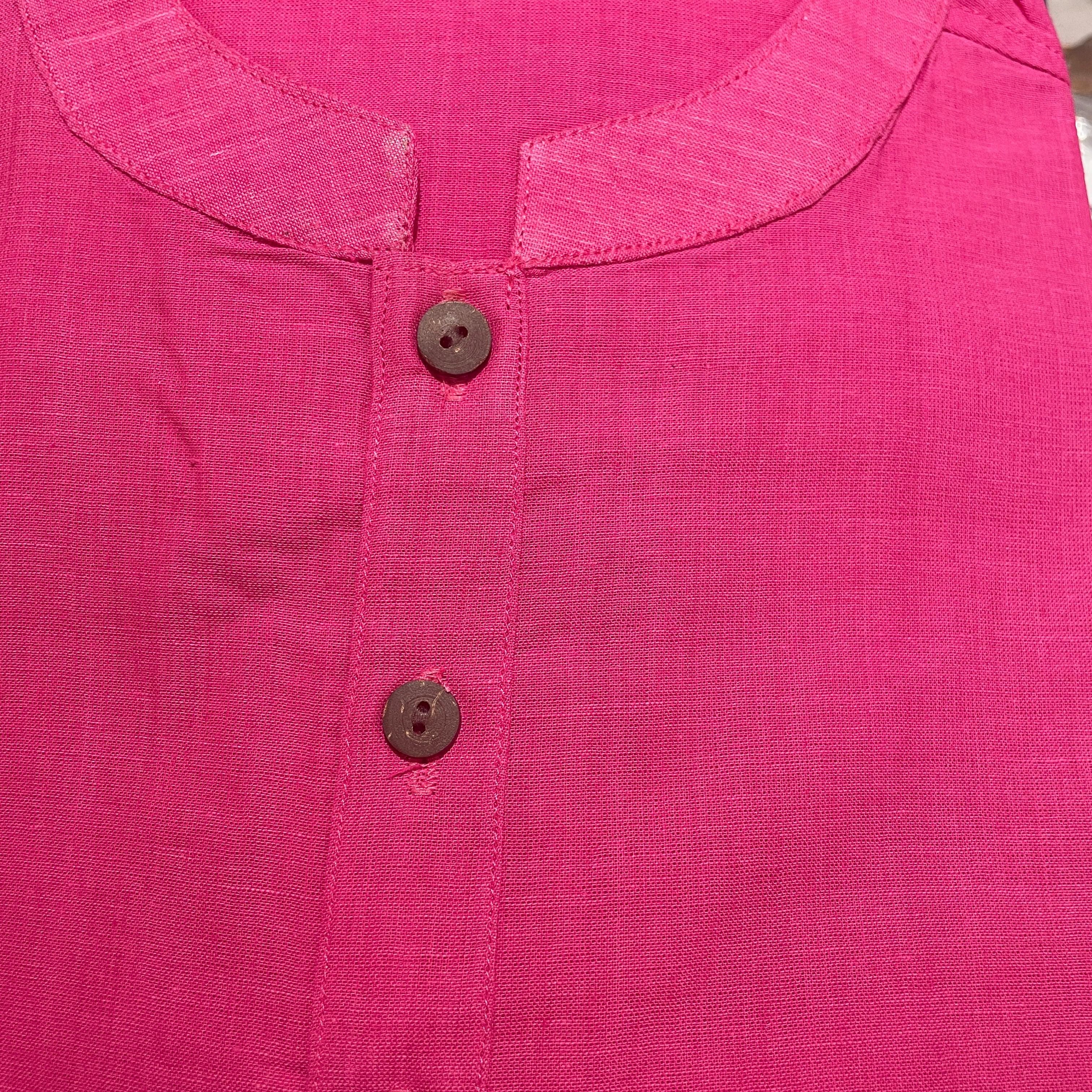 Khadi Short Kurta Shirt - size 38 - Vintage India NYC