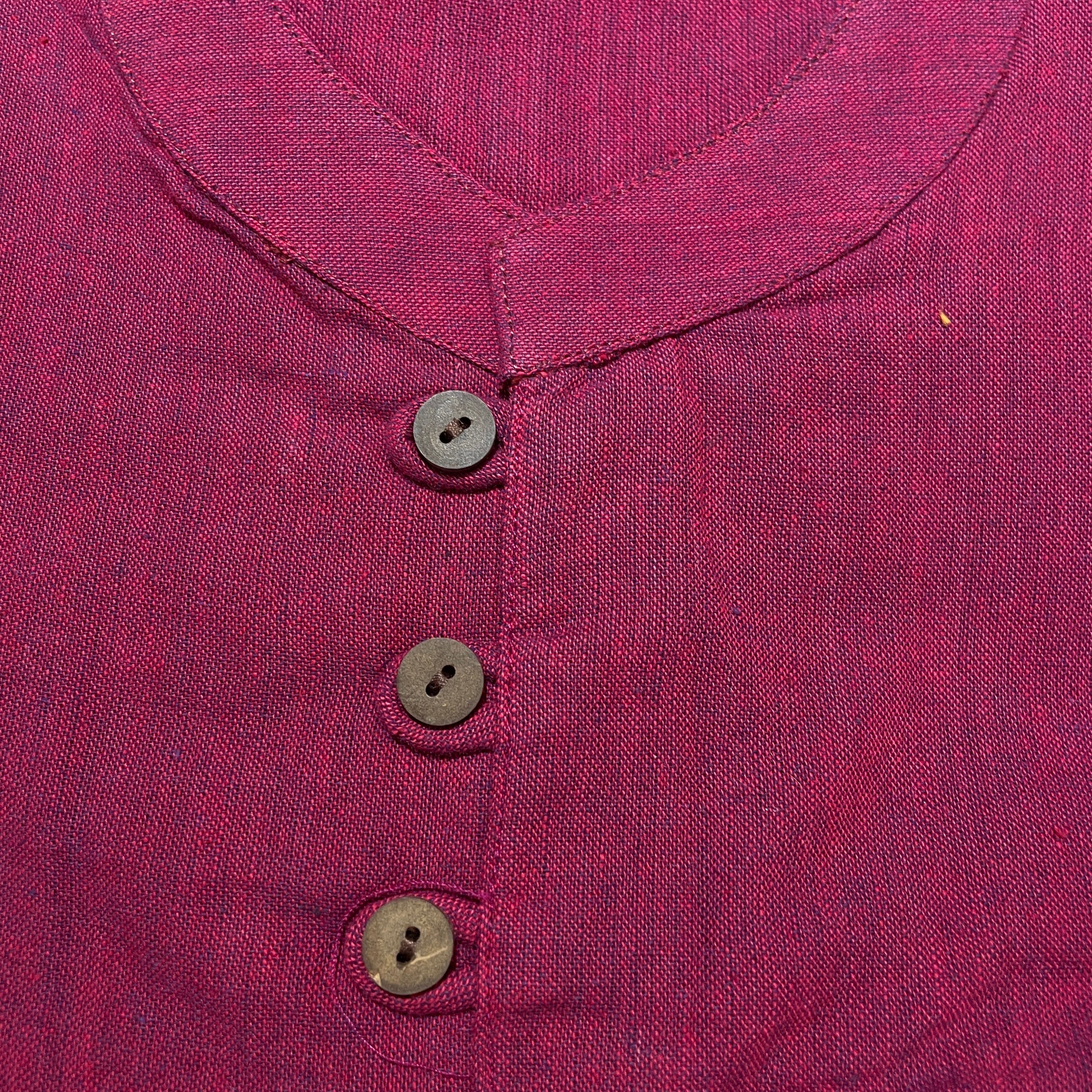 Khadi Short Kurta Shirt - size 44 - Vintage India NYC