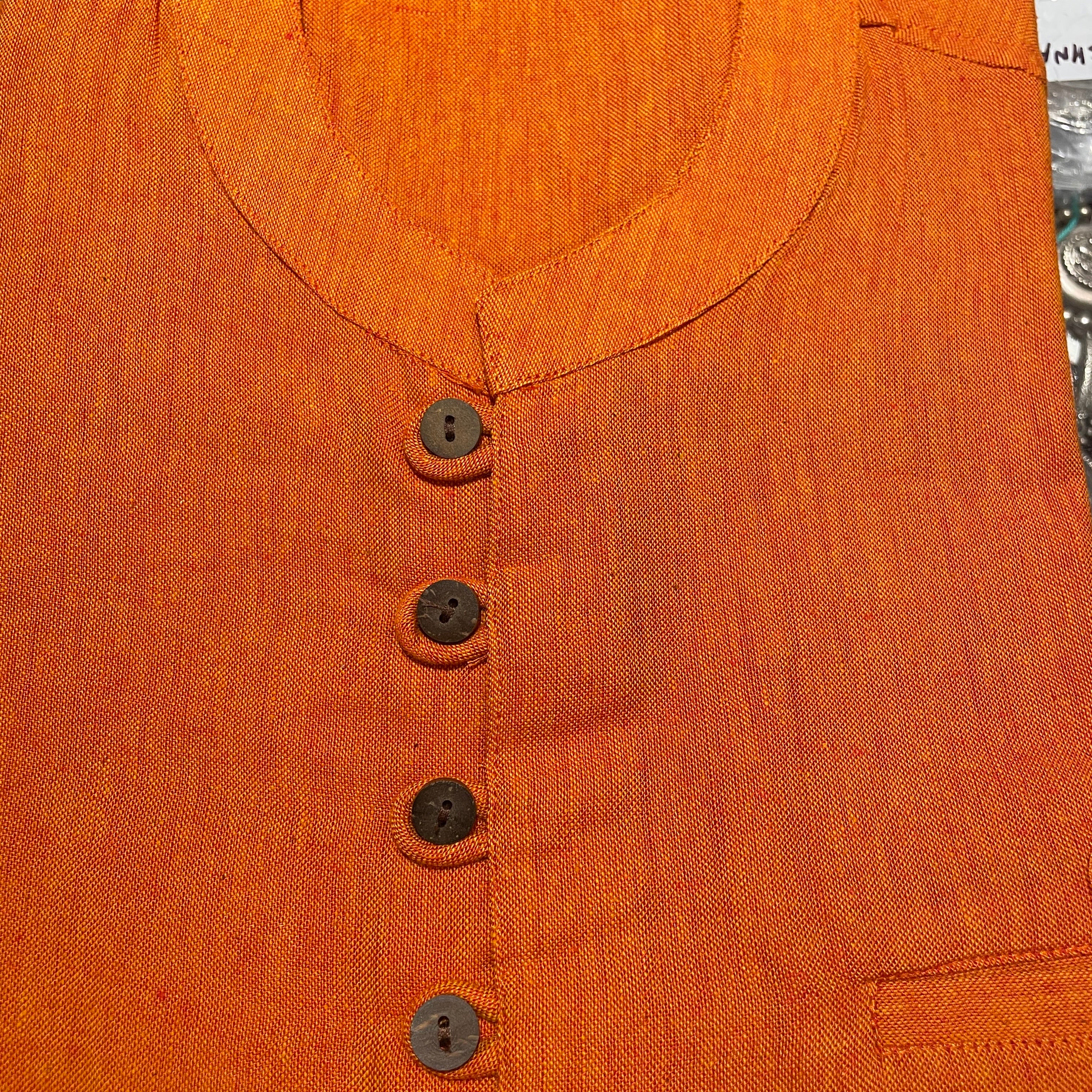 Khadi Short Kurta Shirt - size 42 - Vintage India NYC