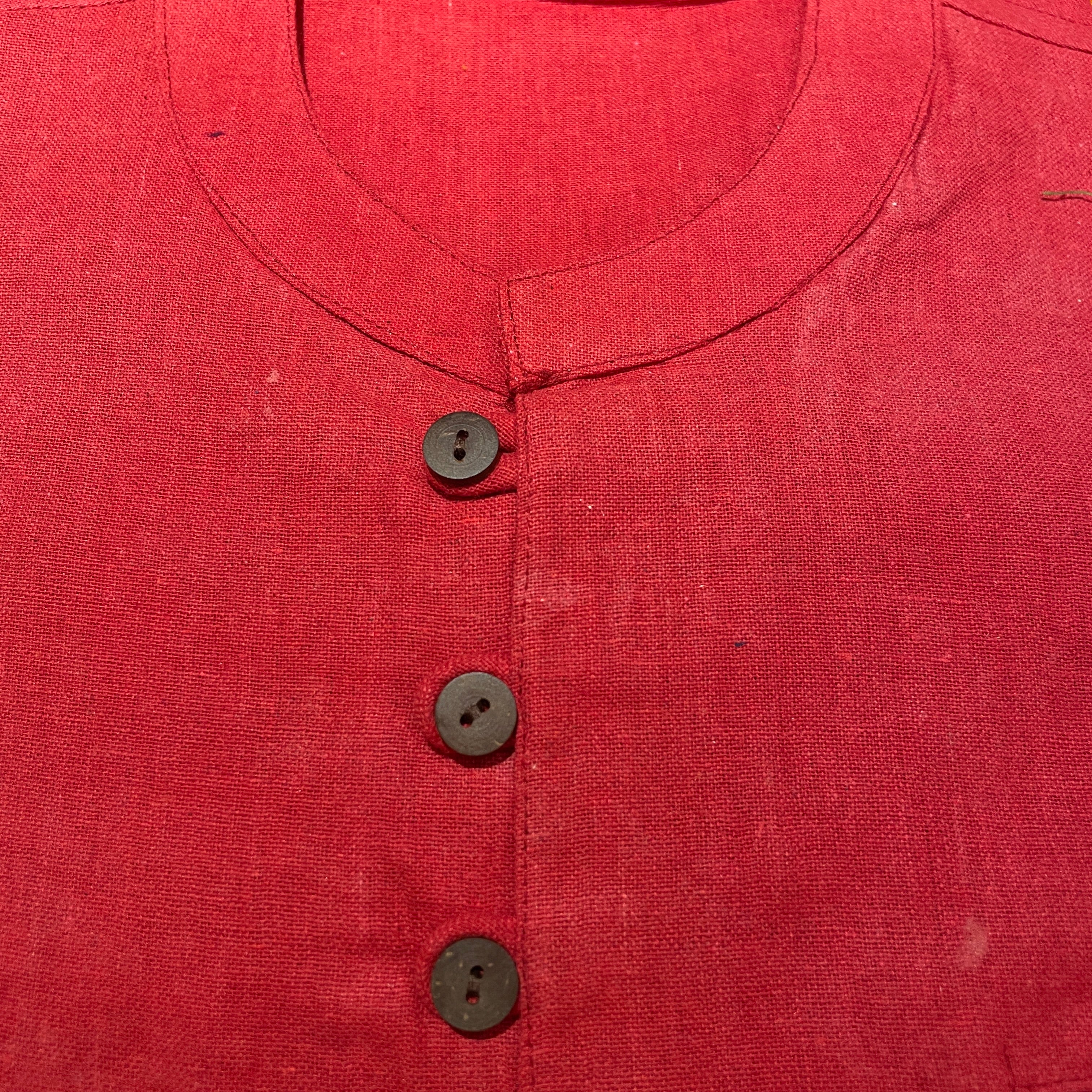 Khadi Short Kurta Shirt - size 44 - Vintage India NYC