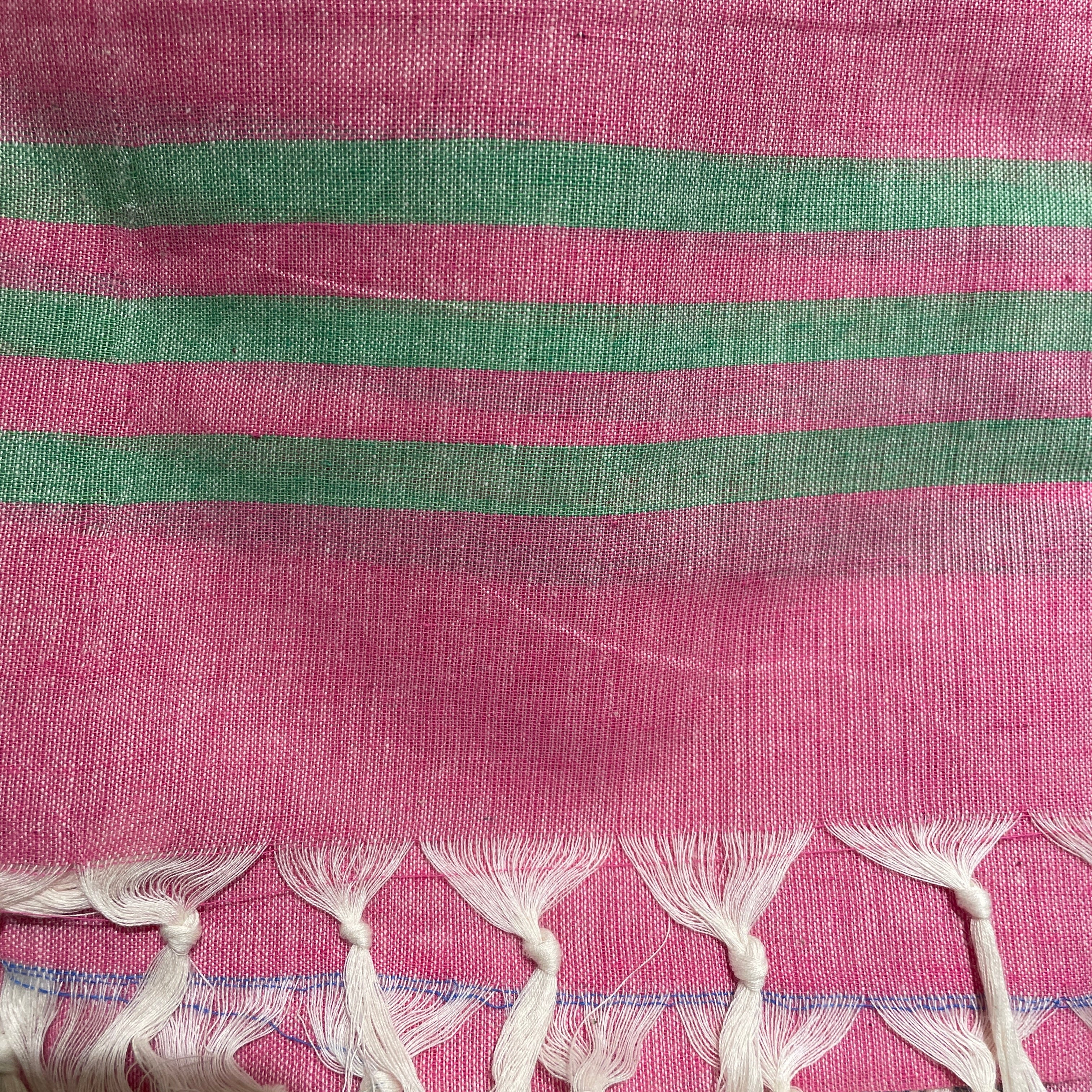 Handwoven Cotton Khadi Stripe Shawls` - Vintage India NYC