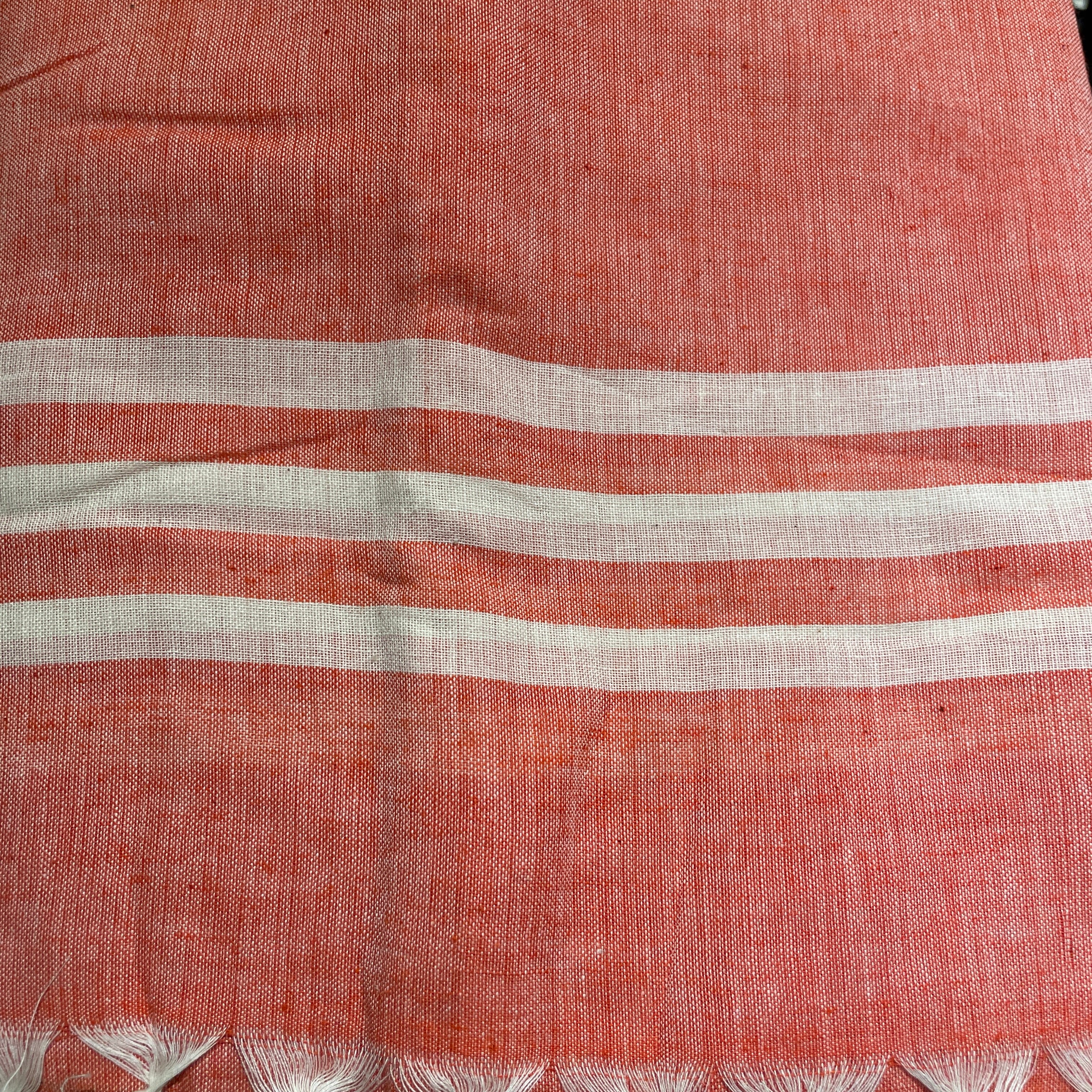 Handwoven Cotton Khadi Stripe Shawls` - Vintage India NYC