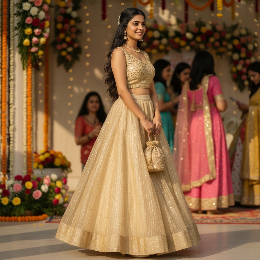 DT Iridescent Organza Lehengas - Colors - Vintage India NYC