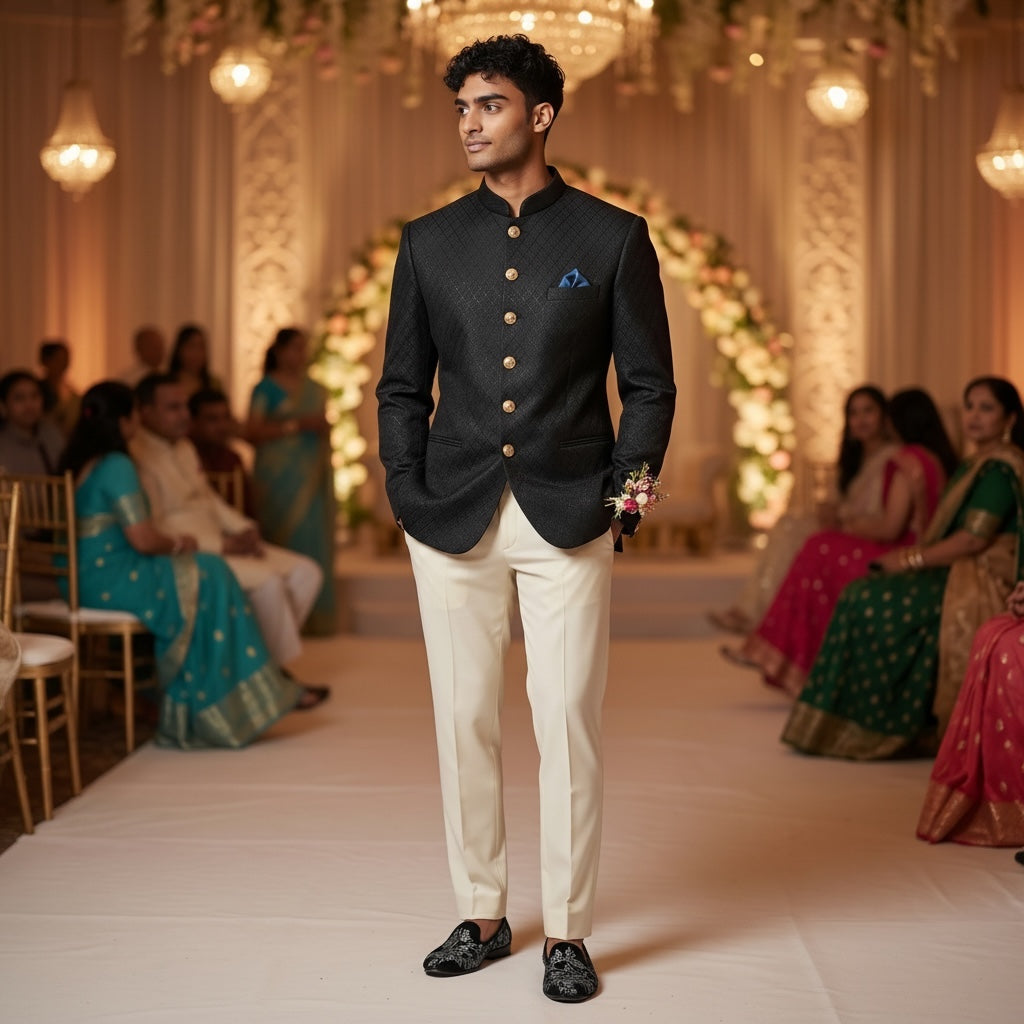 Forest Diamond Jodhpuri Jacket - Vintage India NYC