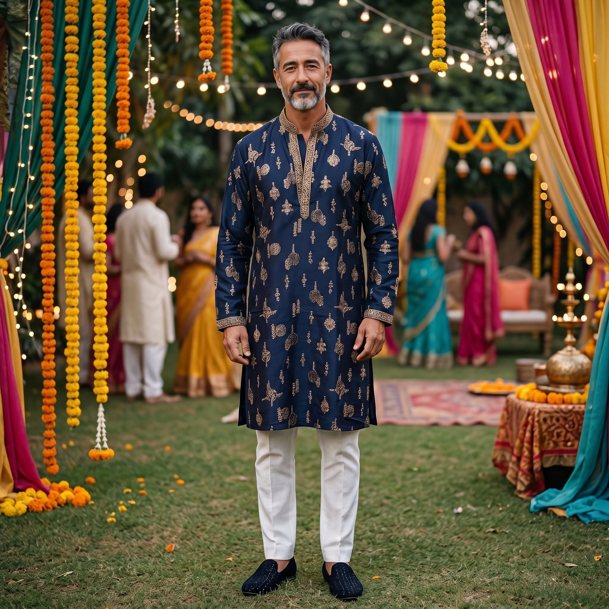 Chhata Motif V neck Kurta