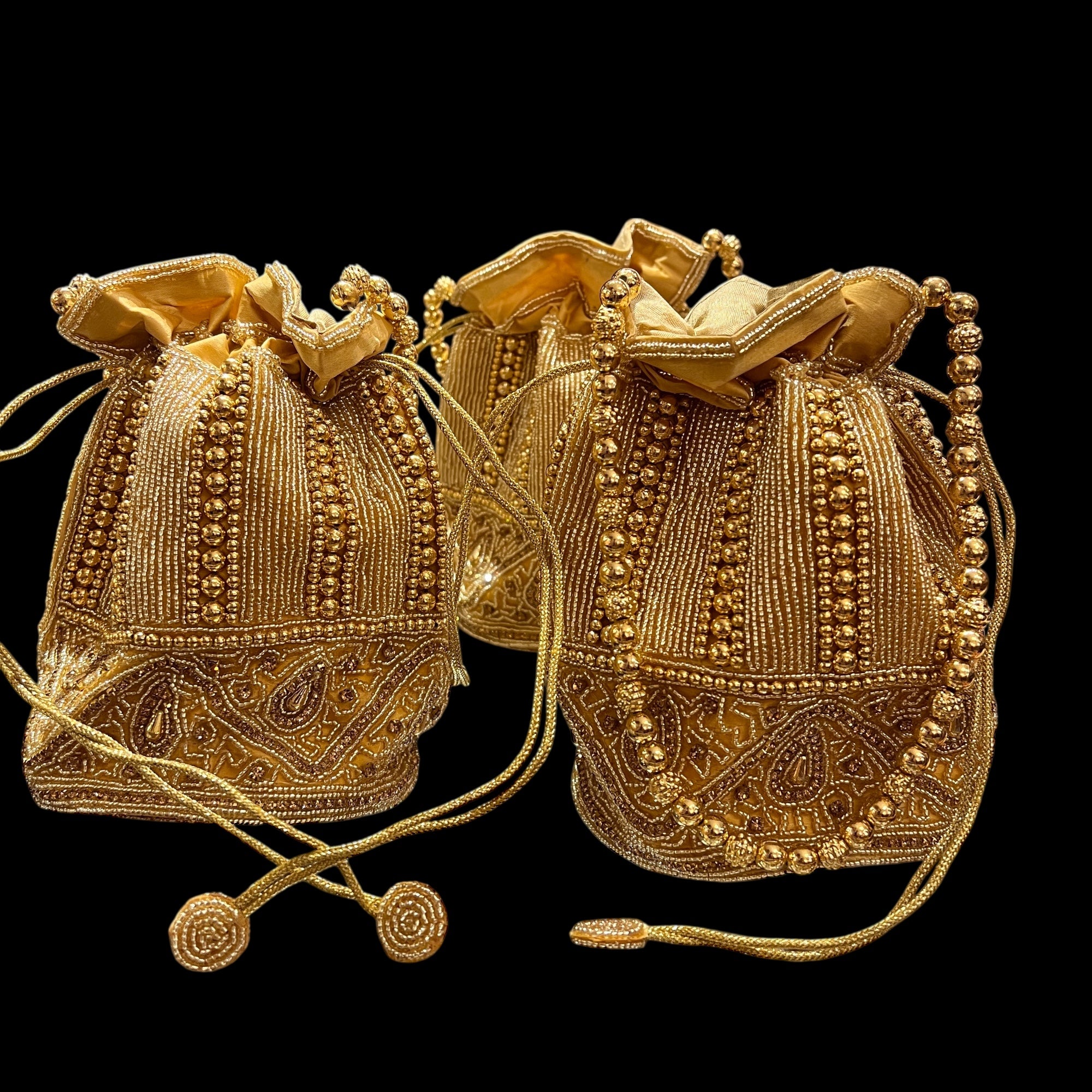 DT Heavy Beaded Potli Bags - Vintage India NYC