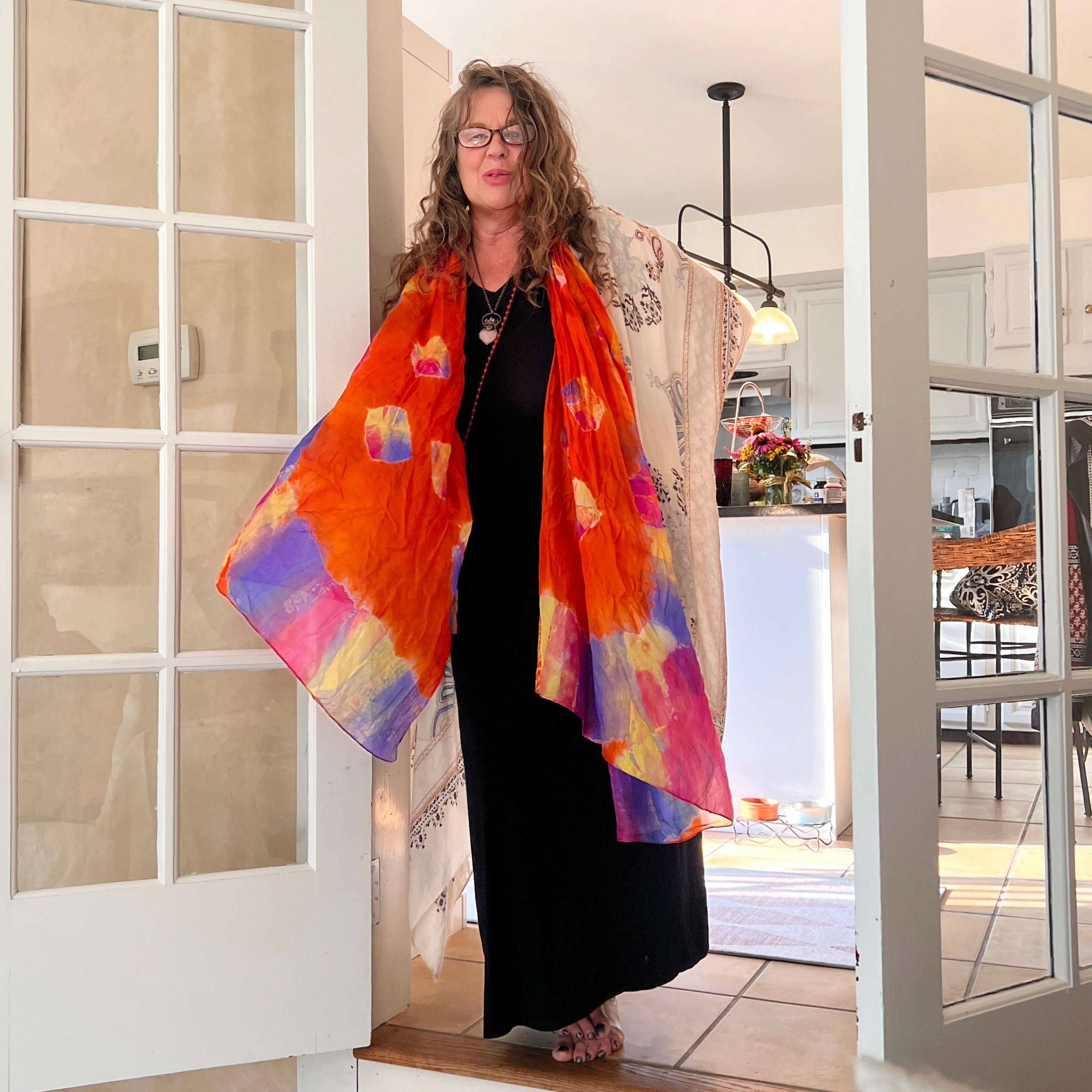 LH Bandhani Tie Dye Pure Silk Scarves - Vintage India NYC
