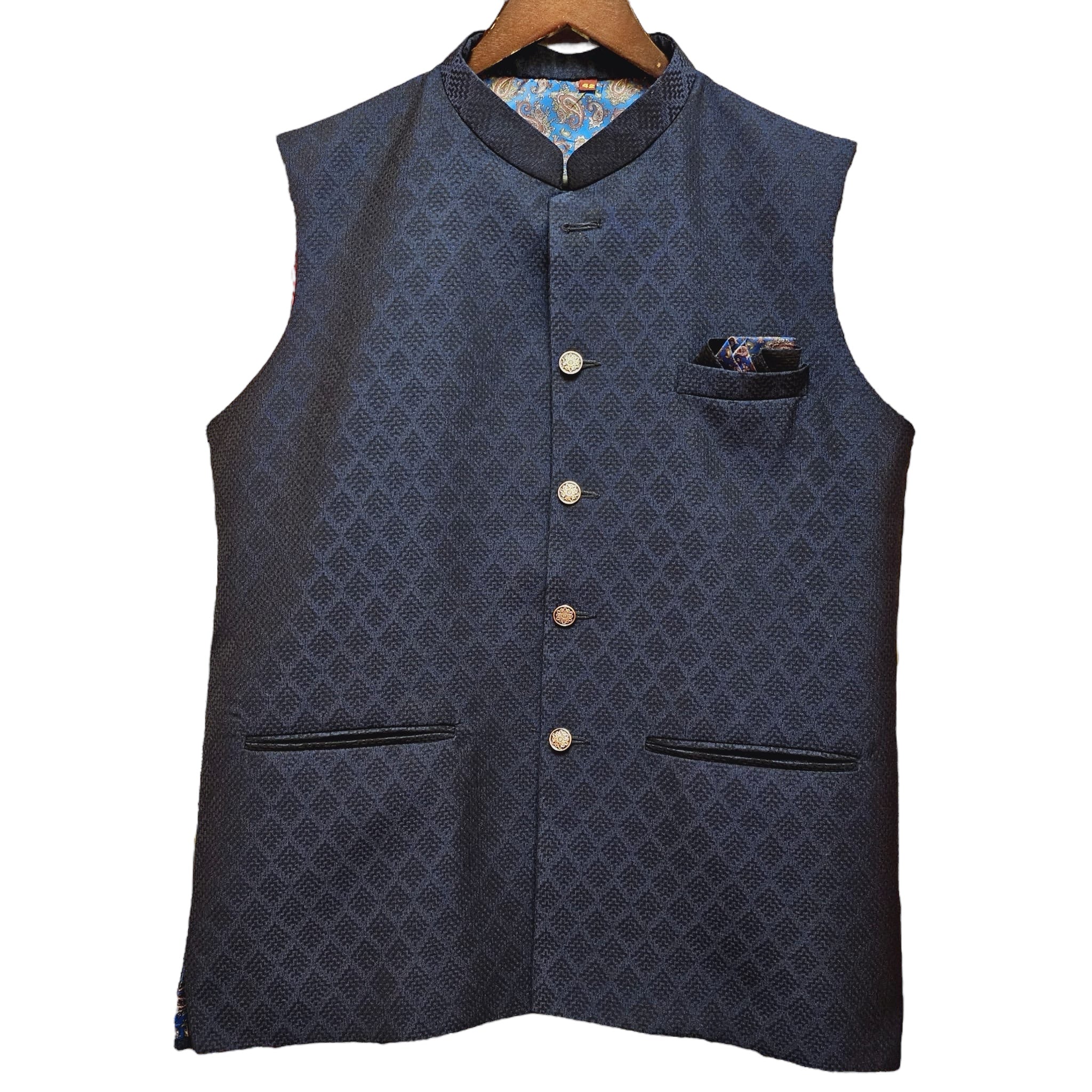 YD Diamond Tile Vest-2 Colors - Vintage India NYC