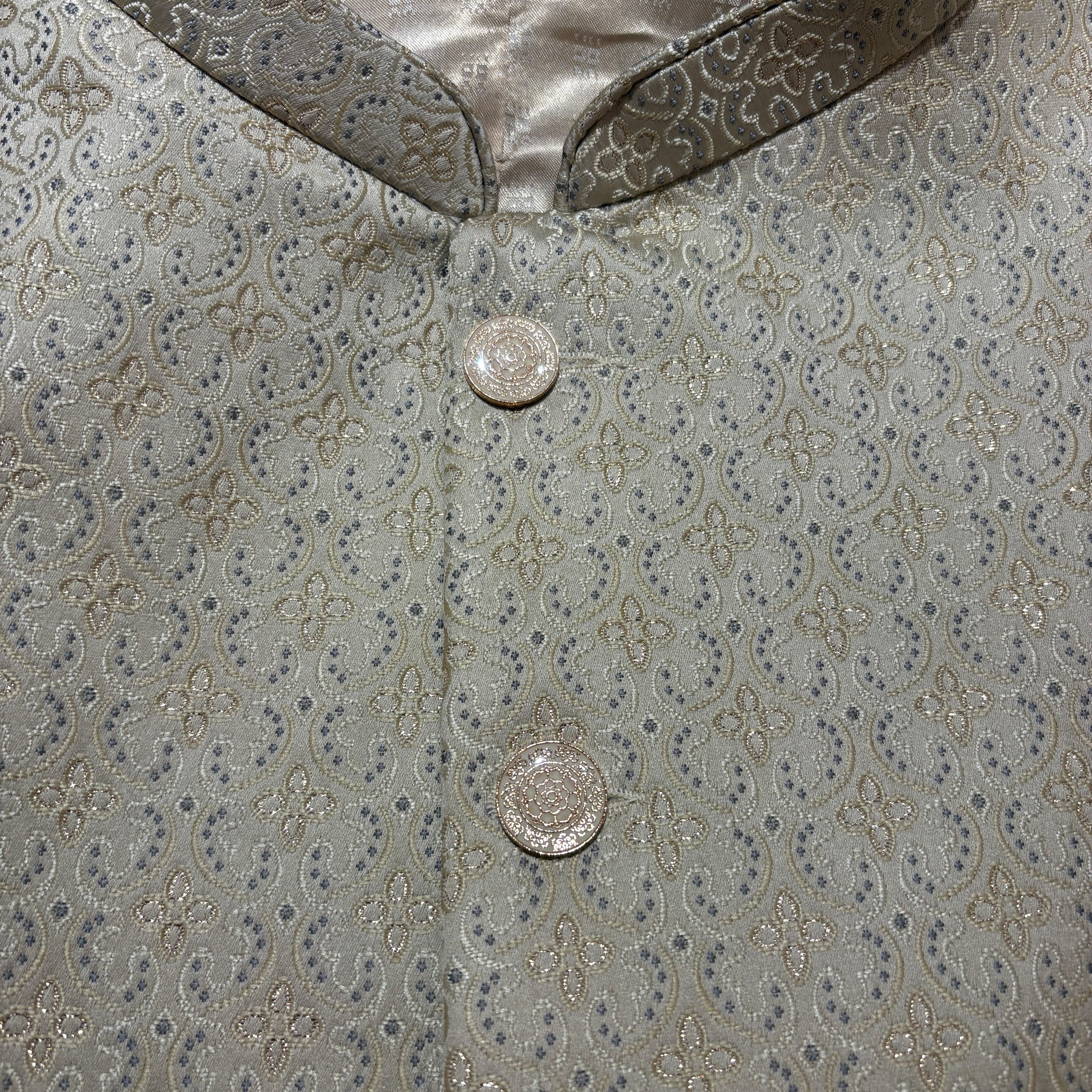 Gold Jacquard Jodhpuri Jacket -Big & Tall