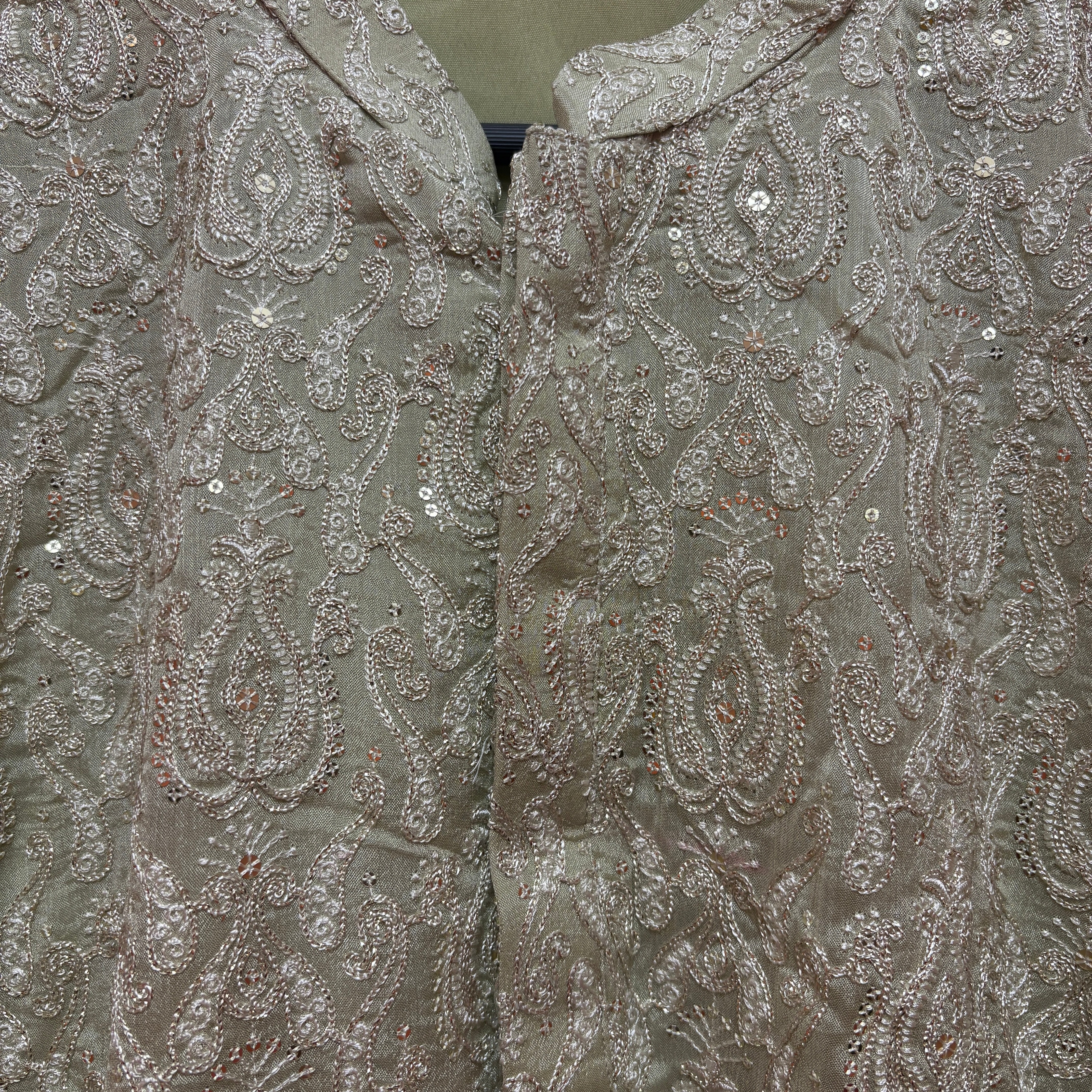 Big & Tall Pastel Full Embroidered Kurta