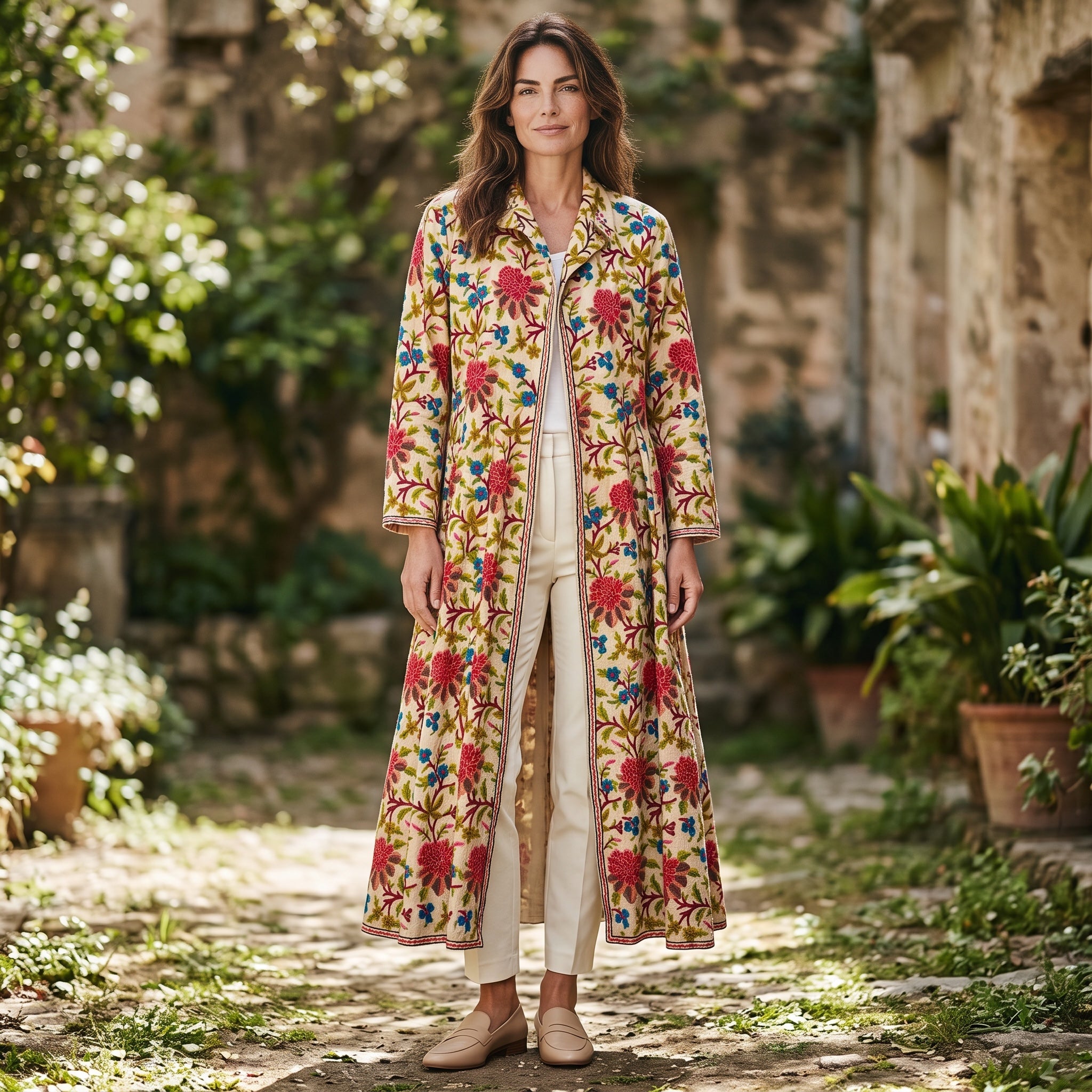 Kashmiri Full Embroidered Long Overcoat