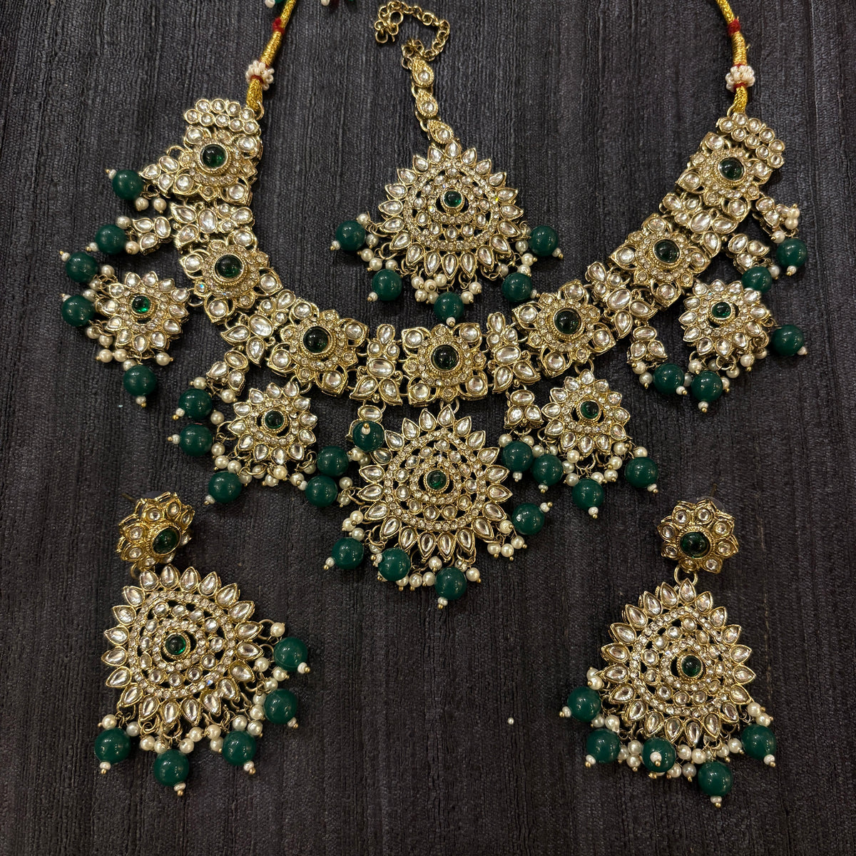 DT Square Flower Drop Necklace Sets-Colors