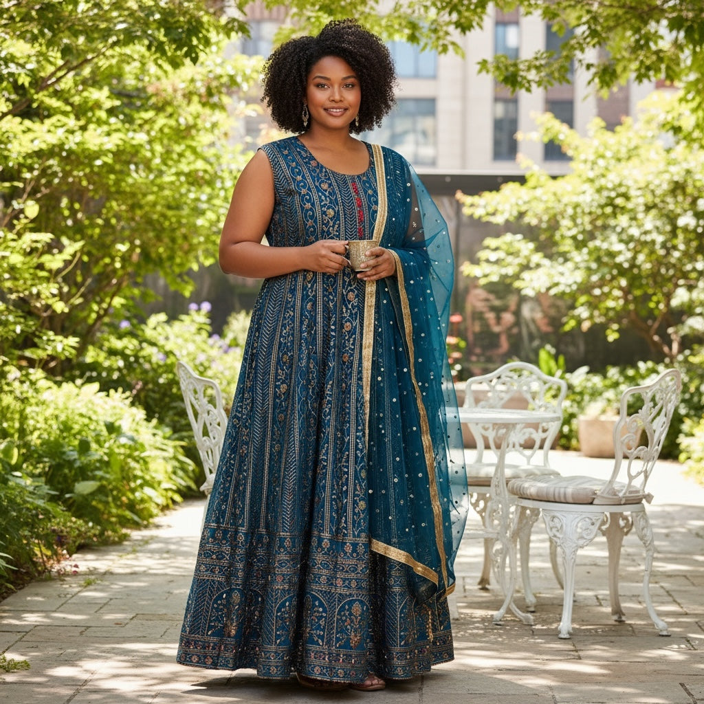 DT Embroidered Gowns-2 Colors - Vintage India NYC