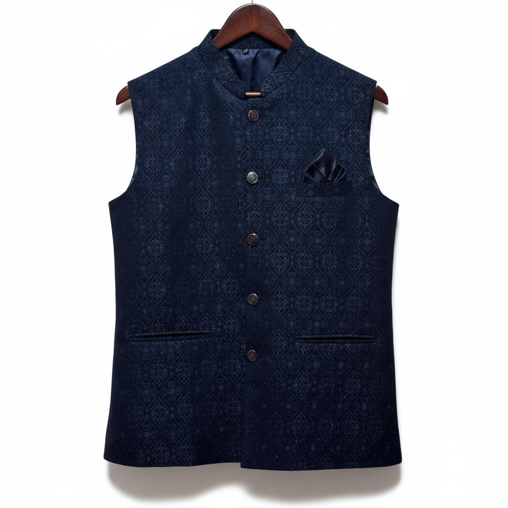 Navy Quadrafoil Vest - Vintage India NYC
