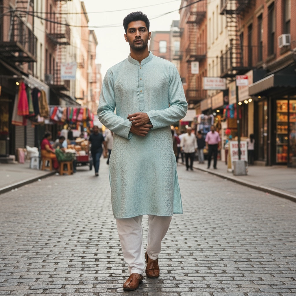 Diamond Round Flower Kurta-Colors - Vintage India NYC