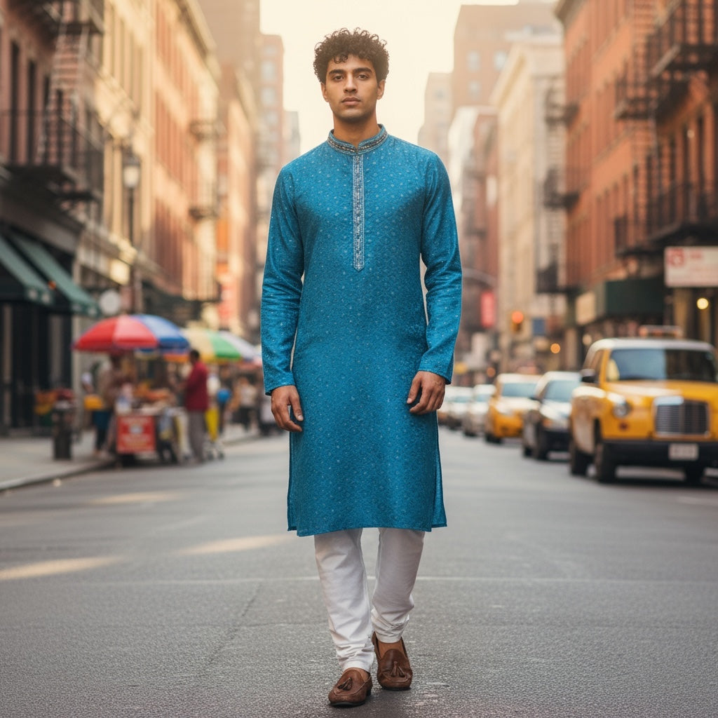 Ocean Diamond Zari Kurta - Vintage India NYC