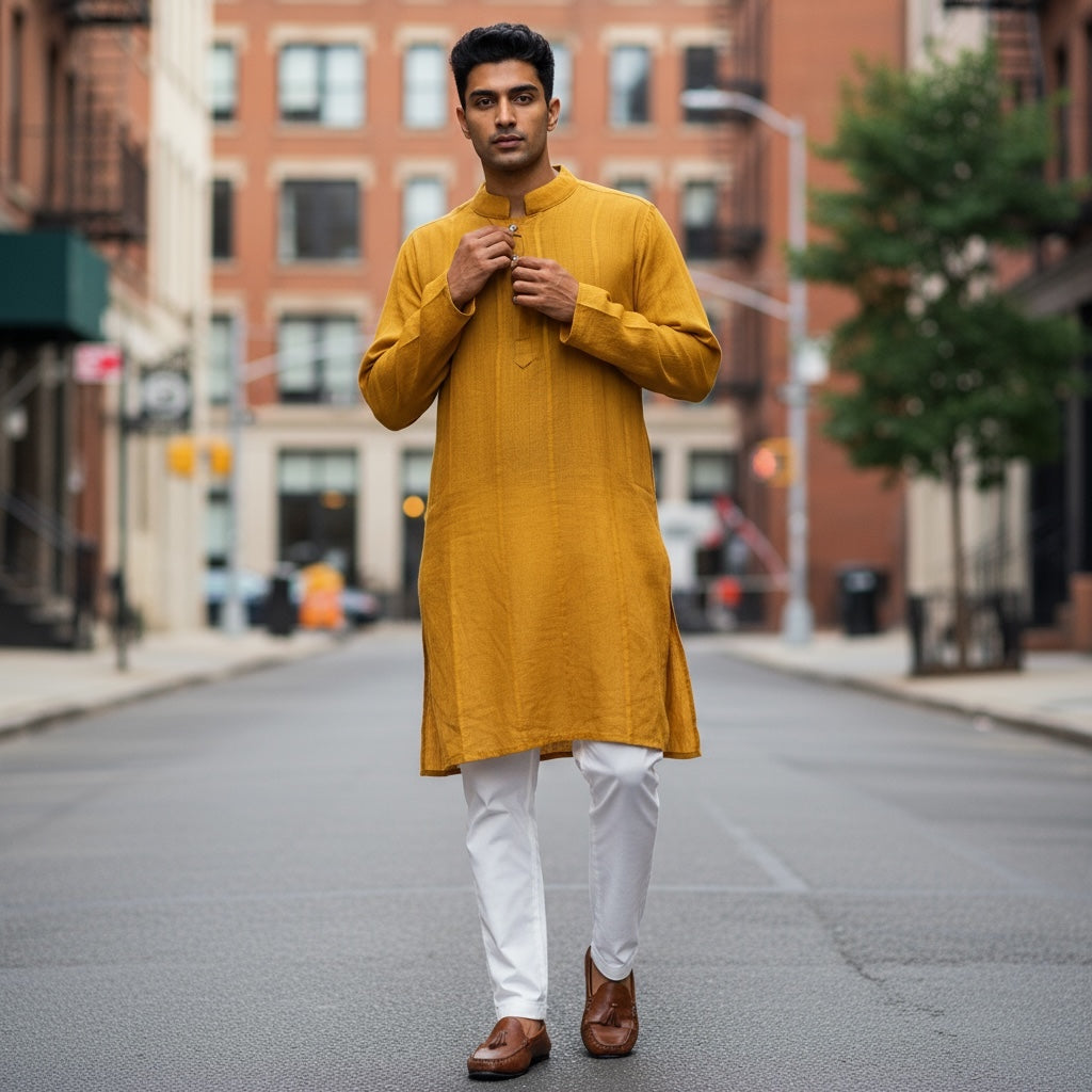 Khadi Kurta 2 - Size 48 - Vintage India NYC