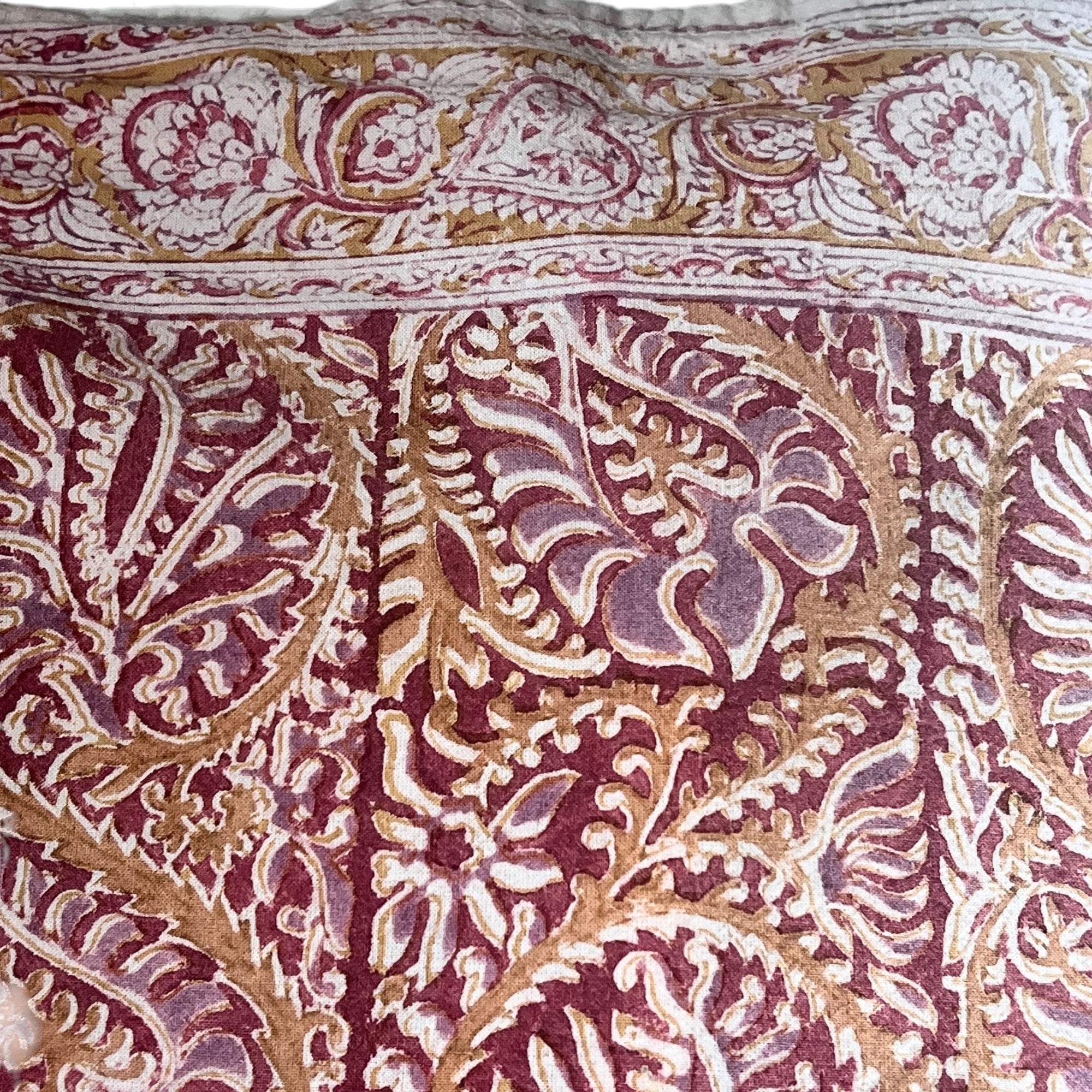 LH Leaf Block Print Bedcover - Vintage India NYC