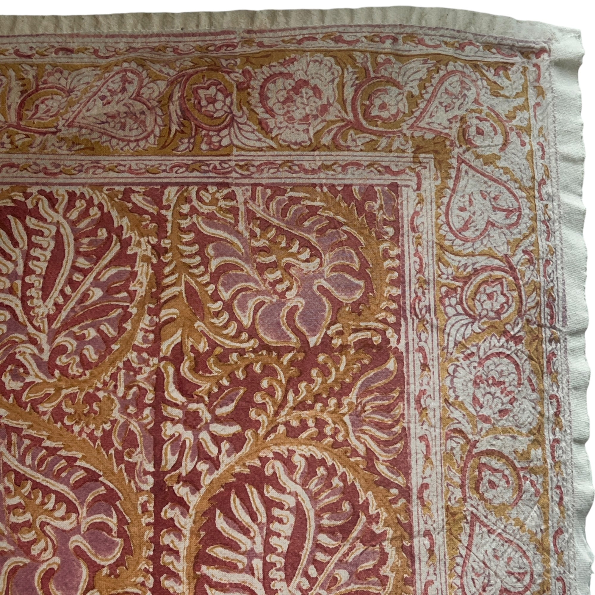 LH Leaf Block Print Bedcover - Vintage India NYC