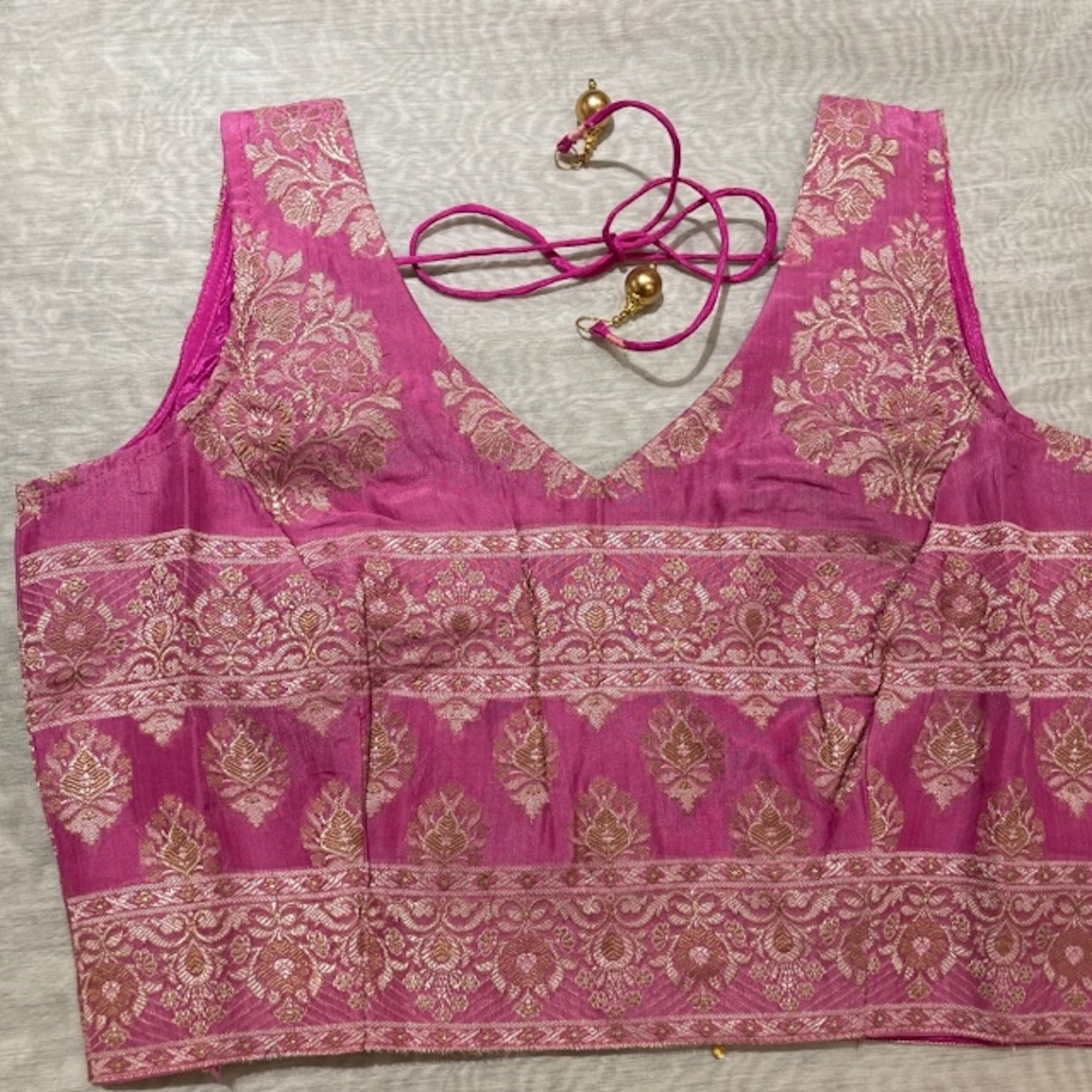Brocade Saree Blouses-Size 36 - Vintage India NYC