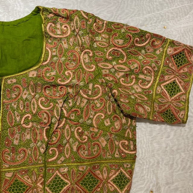 Embroidered Saree Blouses-Size 40 - Vintage India NYC