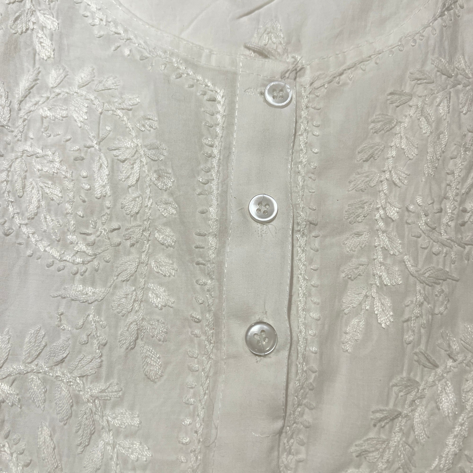 AR Long Embroidered Cotton Tunic- XL - Vintage India NYC