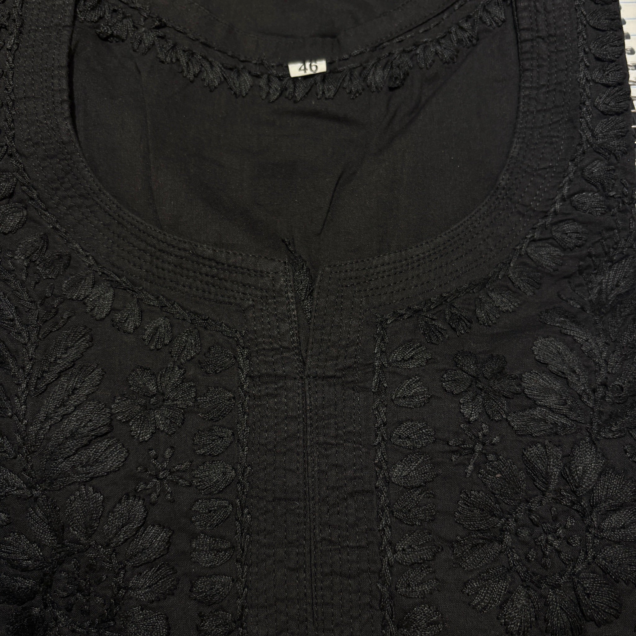 MA Short Embroidered Cotton Kurti-Size 44