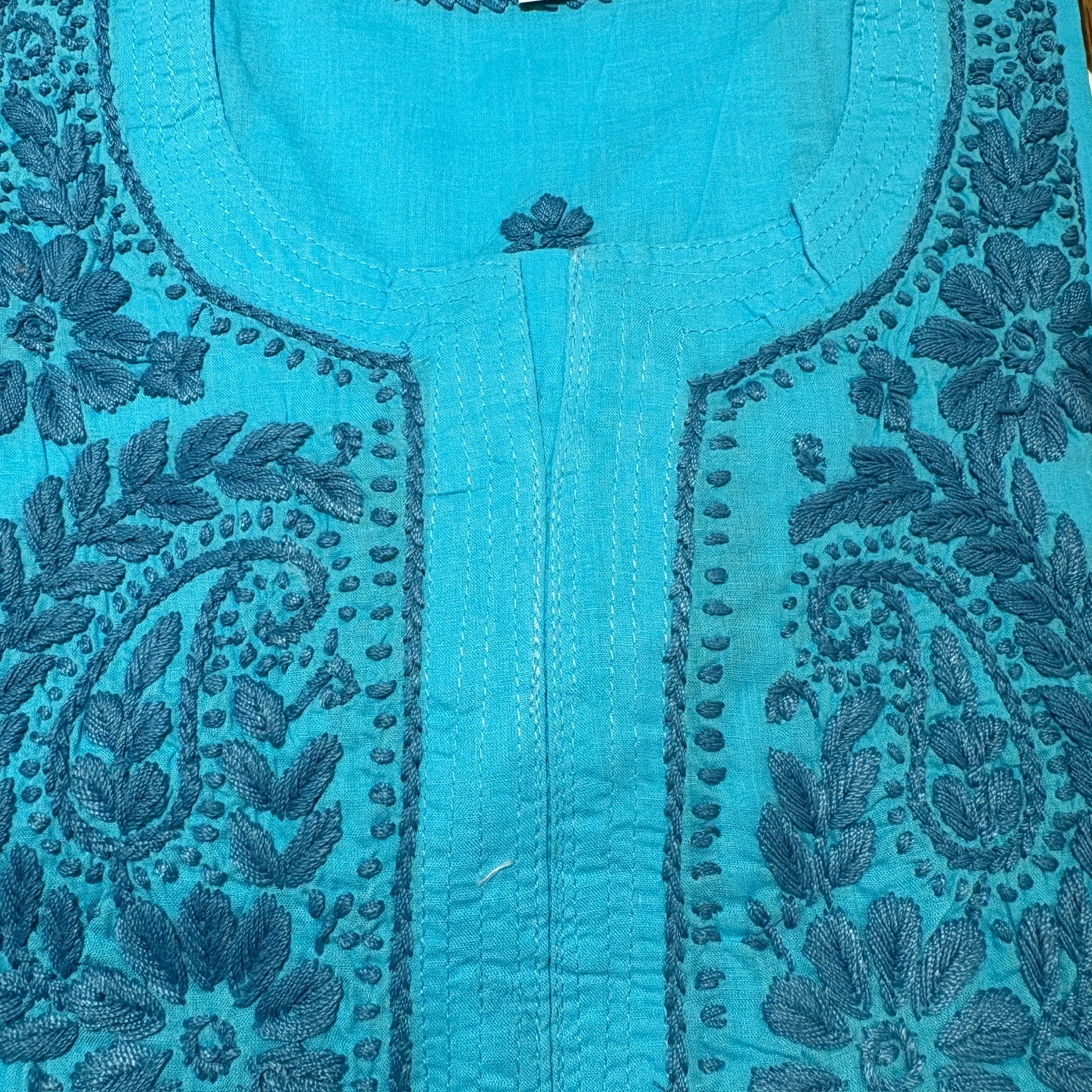 MA Long Embroidered Cotton Tunic Kurtis- 34