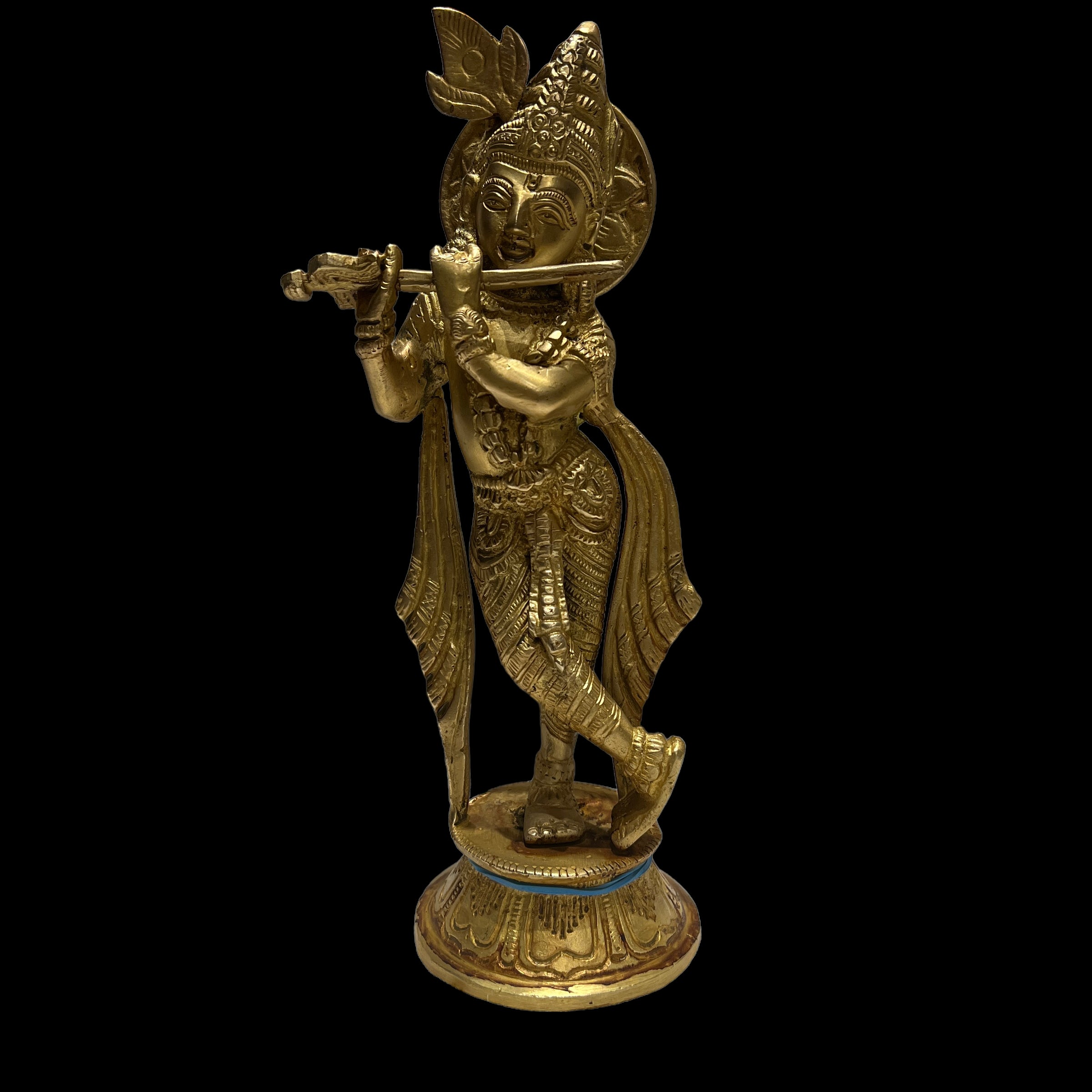 GM Brass Krishna 1140-10in - Vintage India NYC